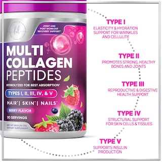 Foto 3 | Péptidos De Colágeno En Polvo Hello Lovely! Tipo I, Ii, Iii, V, X - Venta Internacional.