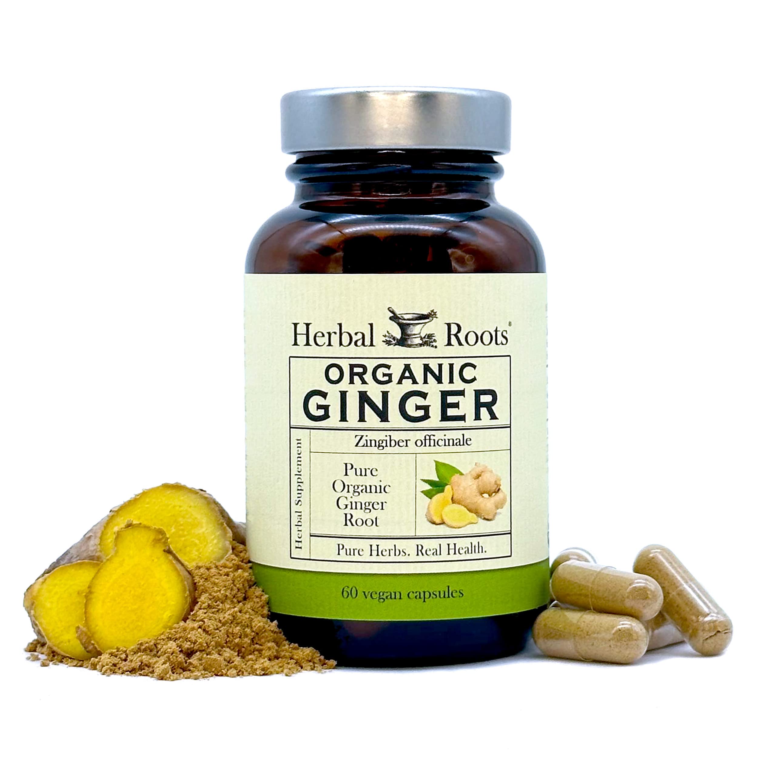 Foto 1 | Suplemento Herbal Roots, Cápsula De Raíz De Jengibre, 1200 Mg, 60 Cápsulas - Venta Internacional.