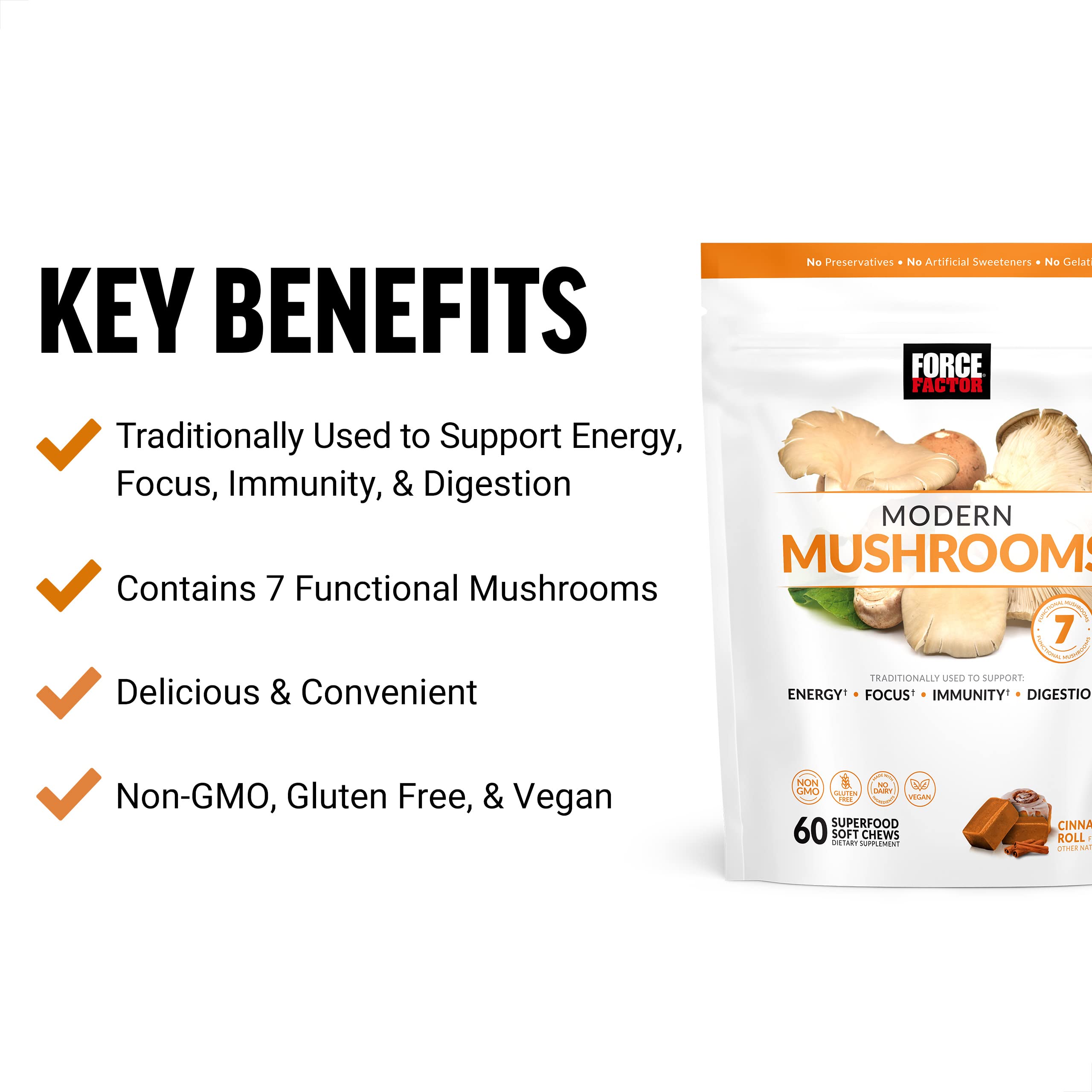 Foto 3 pulgar | Suplemento De Hongos Force Factor Modern Mushrooms 60 Soft Masticables - Venta Internacional.