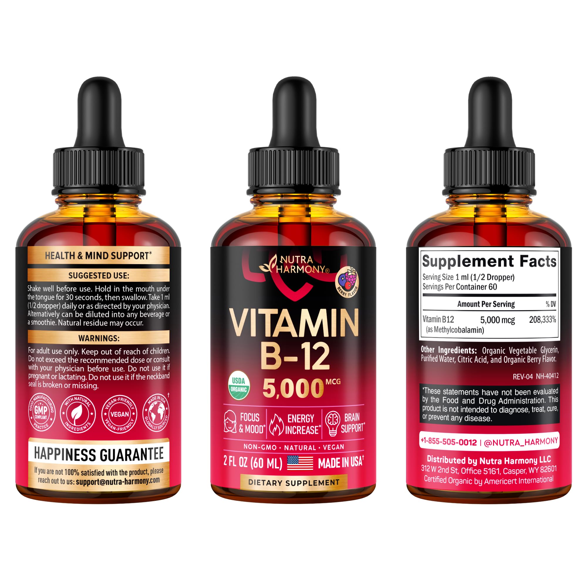 Foto 7 pulgar | Suplemento Nutraharmony De Vitamina B12 En Gotas Sublinguales De 5000 Mcg - Venta Internacional.