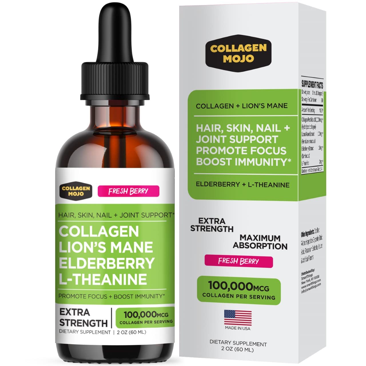 Foto 2 pulgar | Péptidos De Colágeno Líquidos Collagen Mojo Con Melena De León, 100 Ml - Venta Internacional.