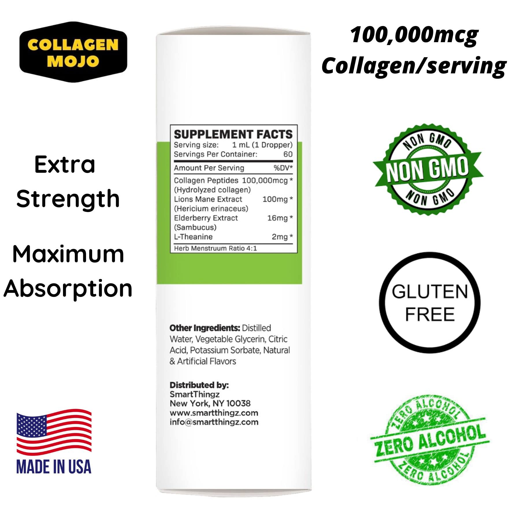 Foto 3 pulgar | Péptidos De Colágeno Líquidos Collagen Mojo Con Melena De León, 100 Ml - Venta Internacional.