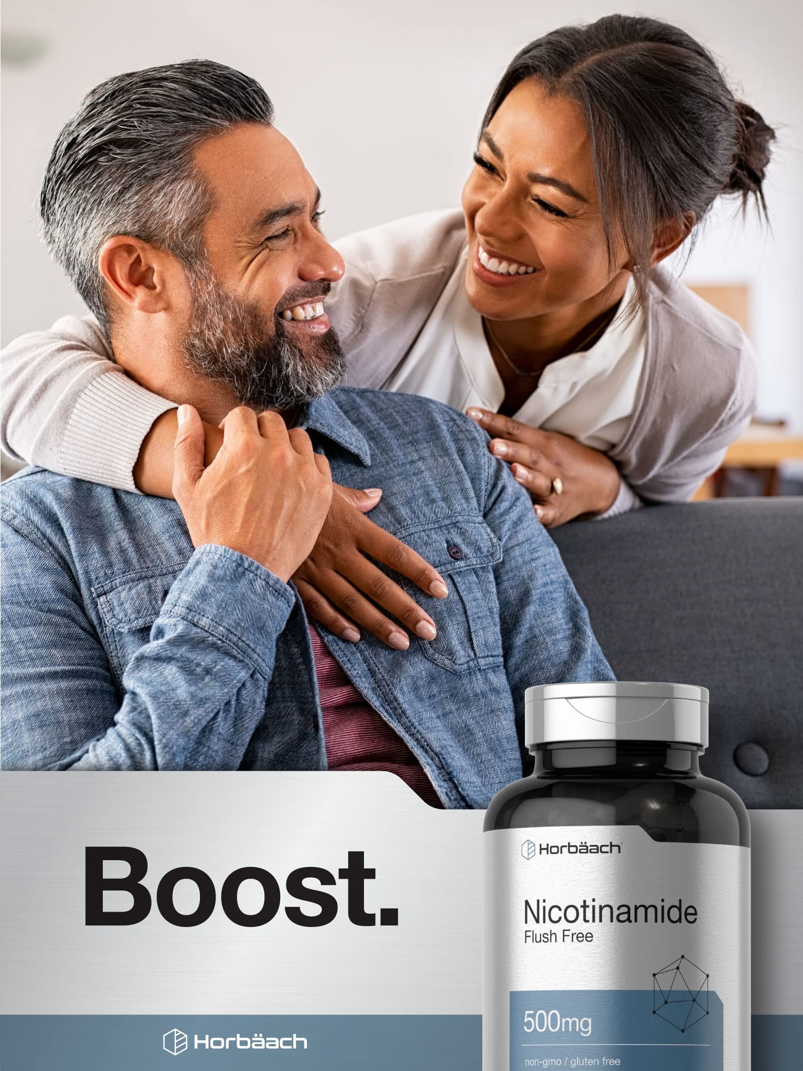 Foto 7 pulgar | Suplemento Horbaach Flush Free Nicotinamida 500 Mg 180 Cápsulas - Venta Internacional.