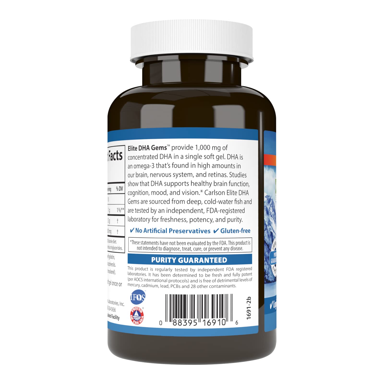 Foto 4 pulgar | Suplemento Carlson Elite Dha Gems 1000 Mg De Dha 60 Cápsulas Blandas - Venta Internacional.