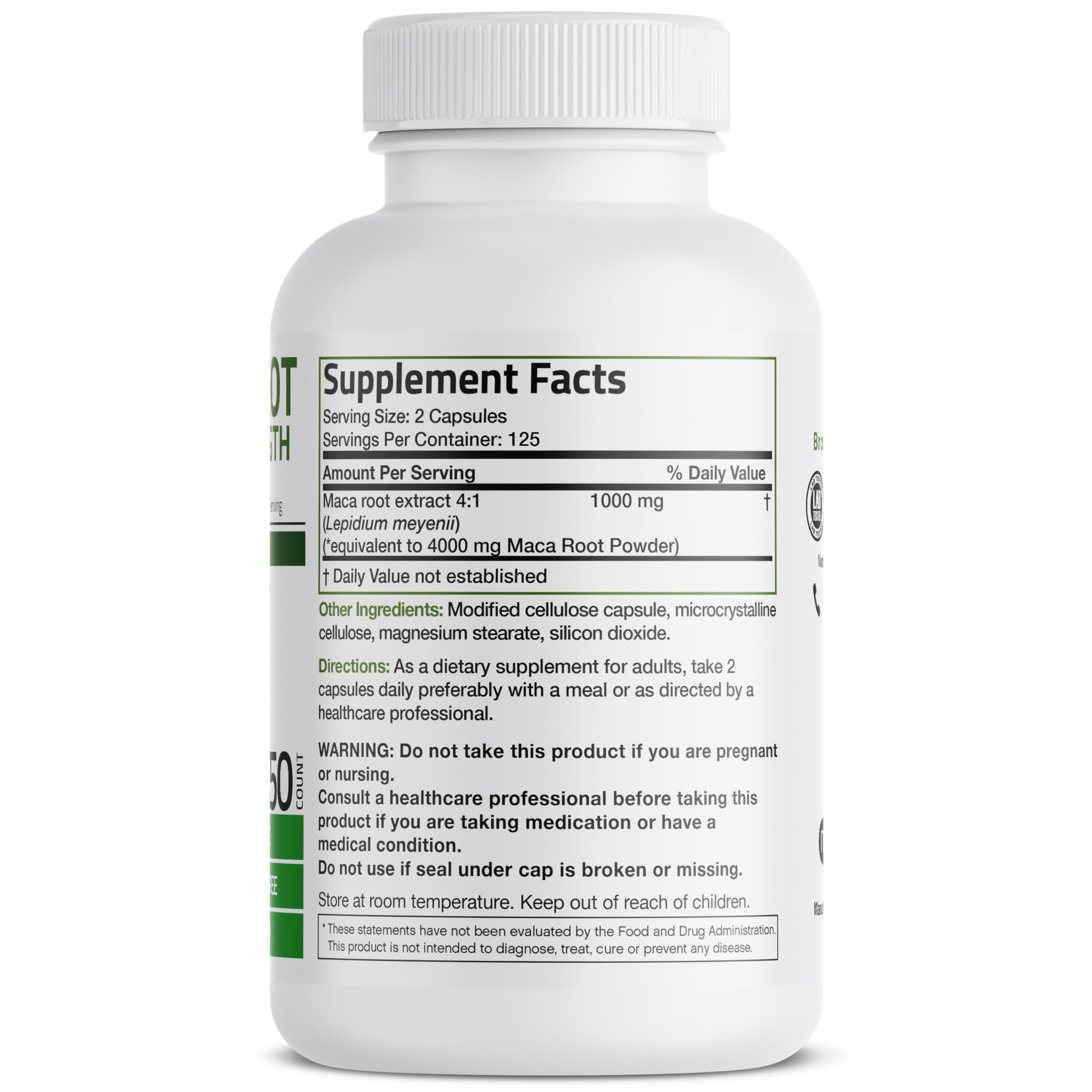 Foto 3 pulgar | Suplemento Bronson Maca Root Extra Lepidium Meyenii 250 Cápsulas - Venta Internacional.