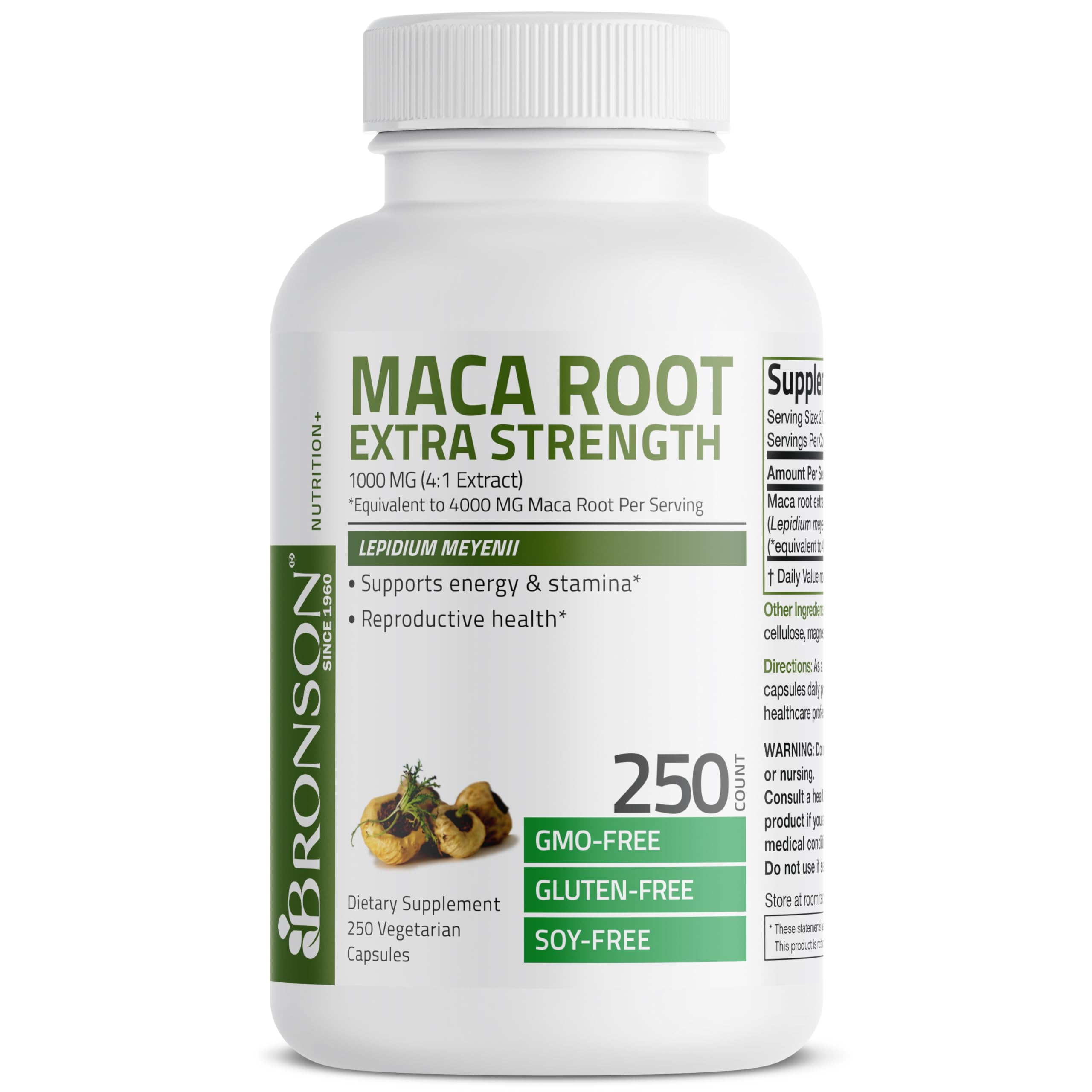 Foto 4 pulgar | Suplemento Bronson Maca Root Extra Lepidium Meyenii 250 Cápsulas - Venta Internacional.