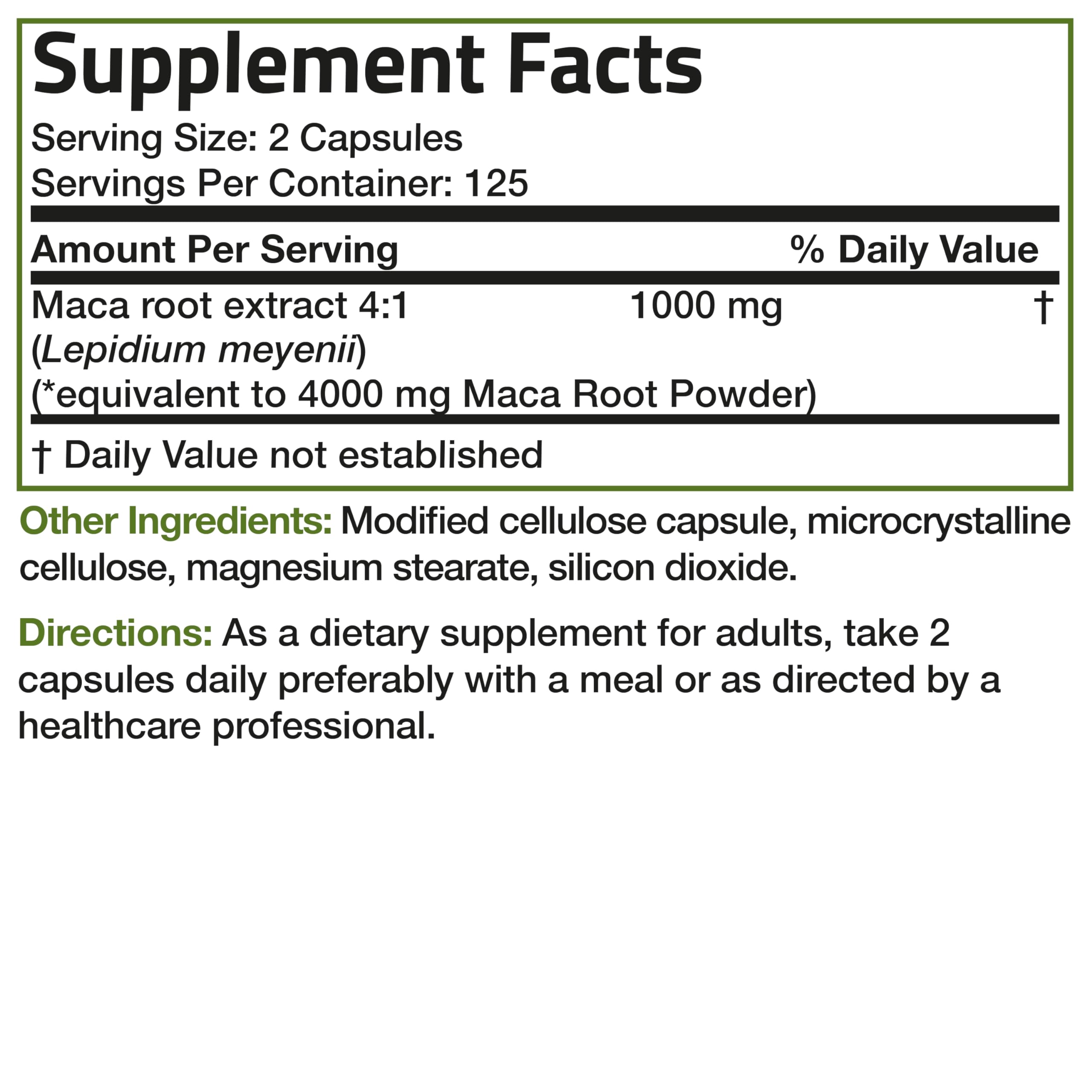 Foto 7 pulgar | Suplemento Bronson Maca Root Extra Lepidium Meyenii 250 Cápsulas - Venta Internacional.