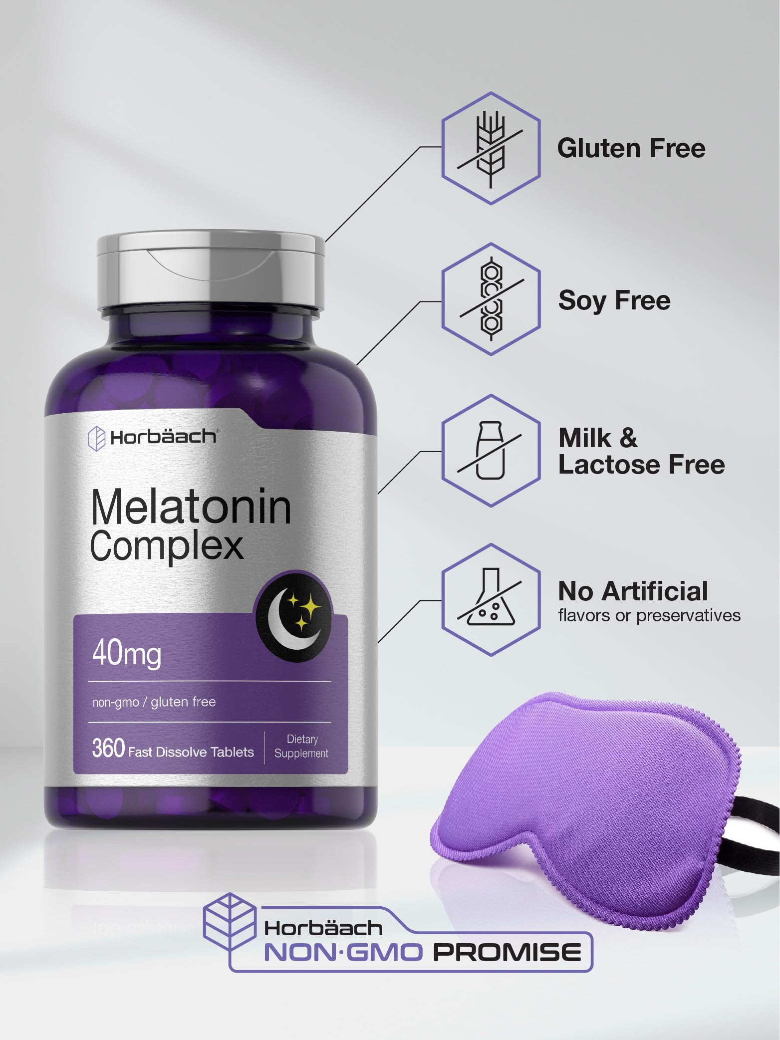 Foto 6 pulgar | Suplemento Horbaach Melatonin Complex 40 Mg 360 Comprimidos - Venta Internacional.