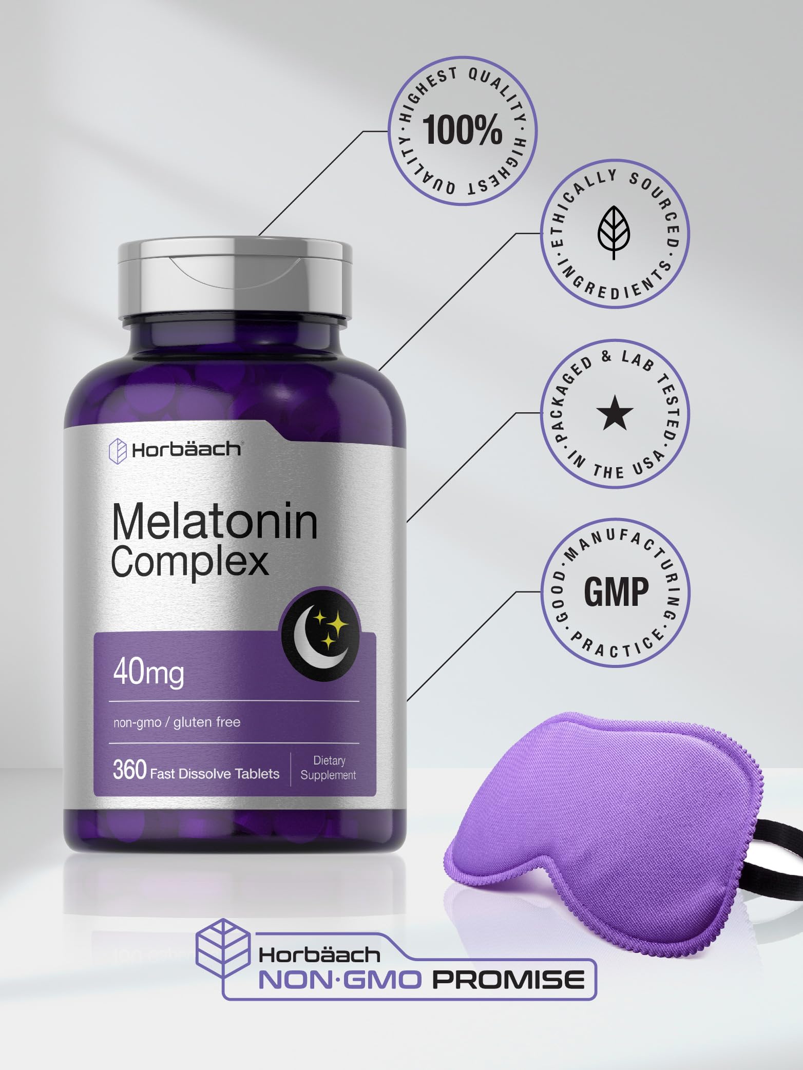 Foto 7 pulgar | Suplemento Horbaach Melatonin Complex 40 Mg 360 Comprimidos - Venta Internacional.