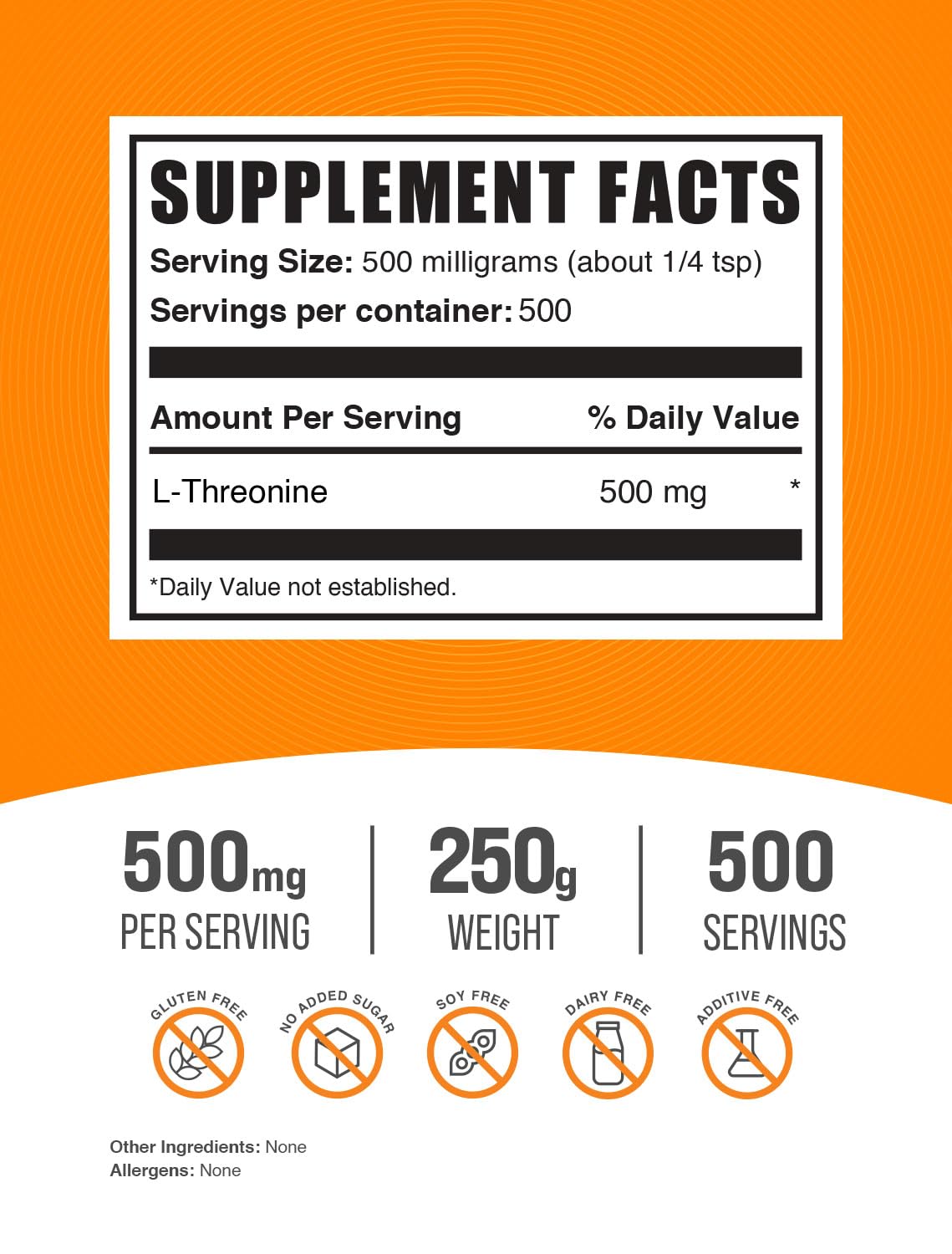 Foto 3 pulgar | Suplemento Bulksupplements.com L-treonina 250 G (250 Ml) - Venta Internacional.