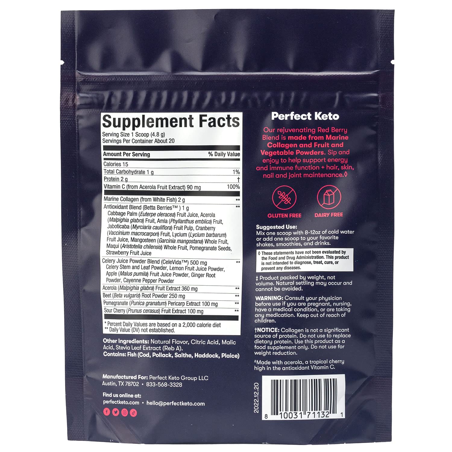 Foto 3 pulgar | Mezcla Antioxidante Supplement Perfect Keto Super Reds - Venta Internacional.