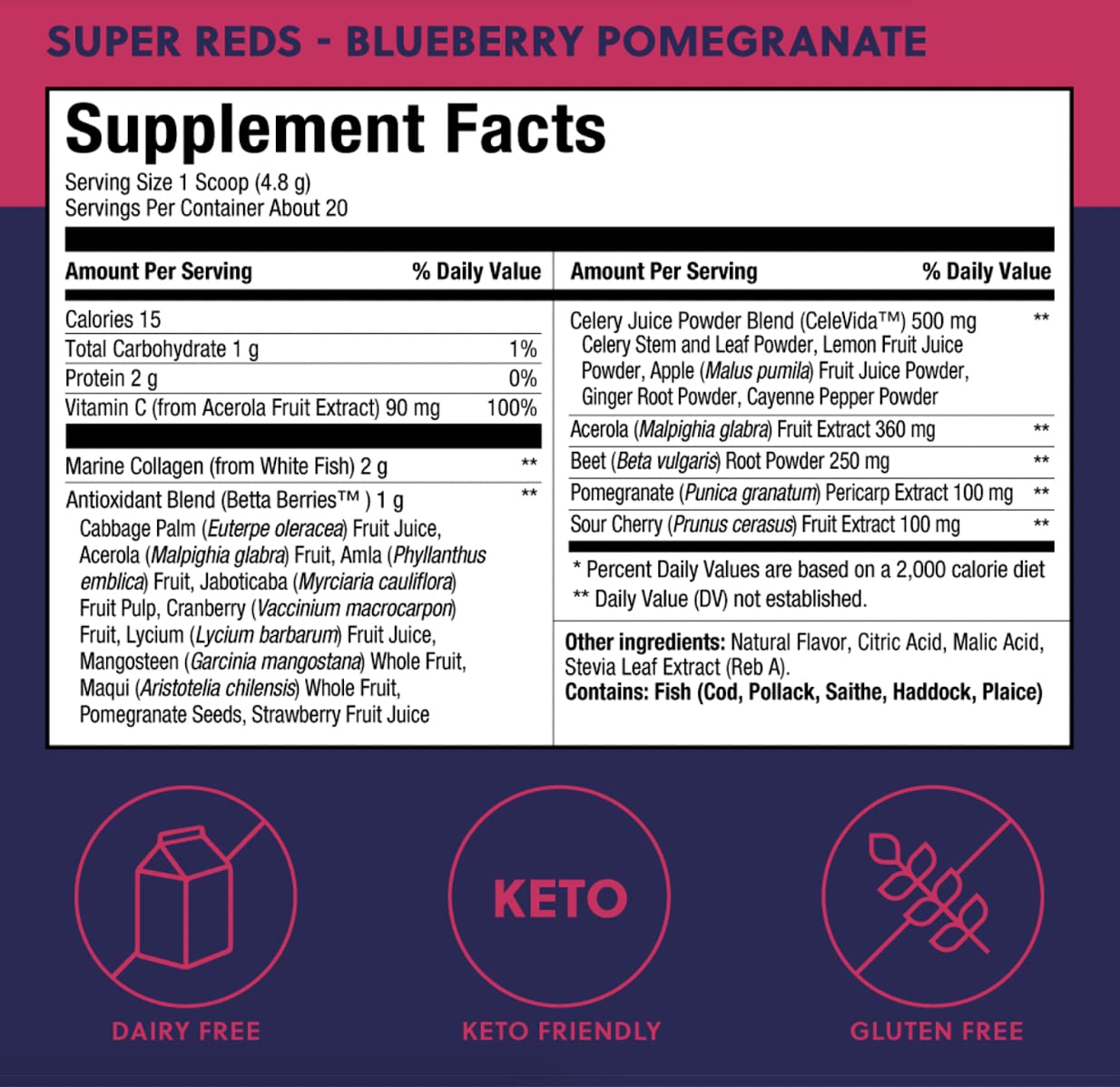 Foto 4 pulgar | Mezcla Antioxidante Supplement Perfect Keto Super Reds - Venta Internacional.
