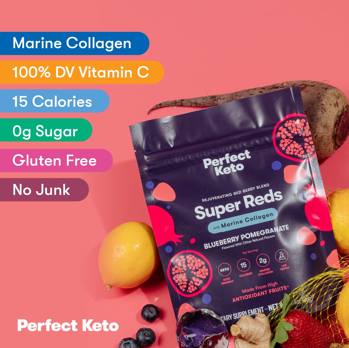 Foto 5 pulgar | Mezcla Antioxidante Supplement Perfect Keto Super Reds - Venta Internacional.