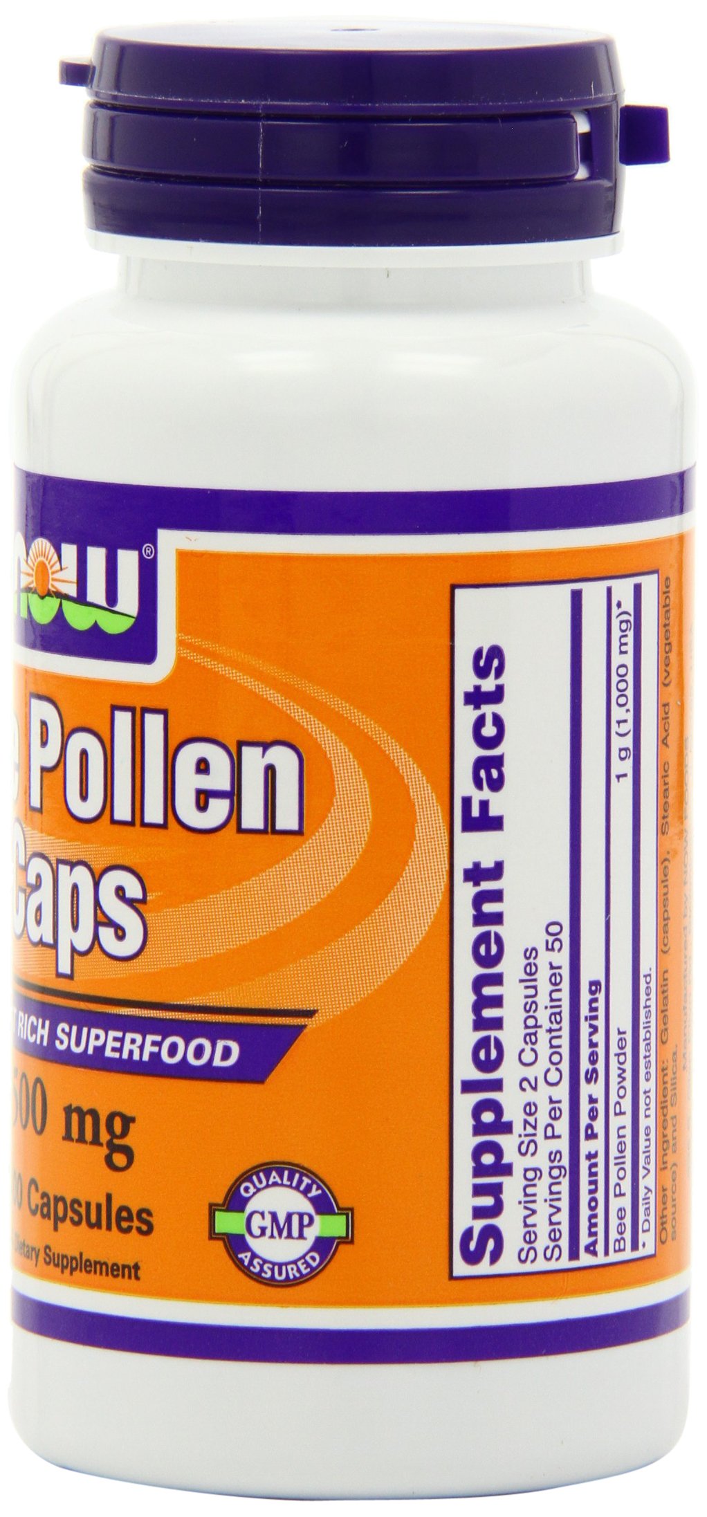 Foto 3 pulgar | Suplemento Now Foods Polen De Abeja 500 Mg 100 Cápsulas X3 - Venta Internacional.