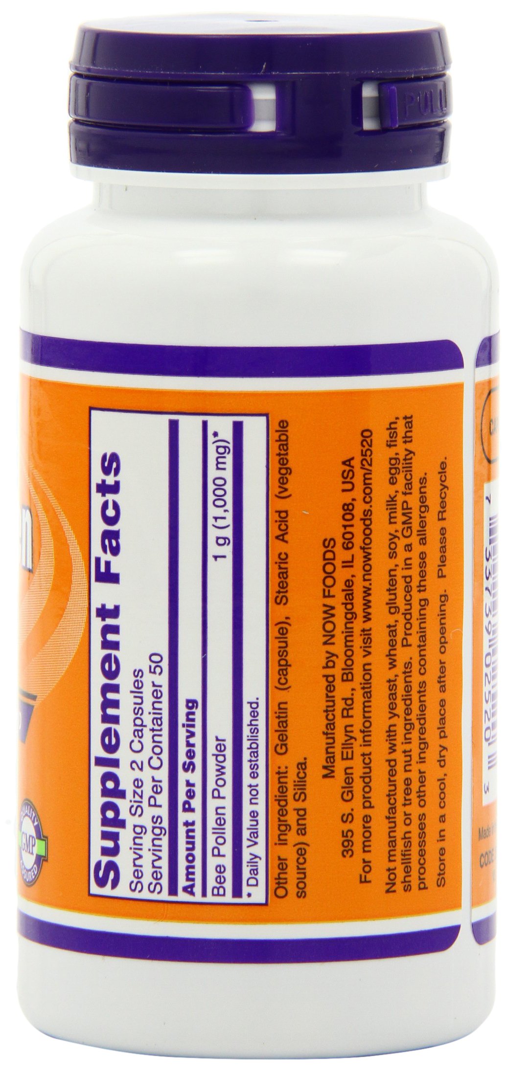 Foto 4 pulgar | Suplemento Now Foods Polen De Abeja 500 Mg 100 Cápsulas X3 - Venta Internacional.