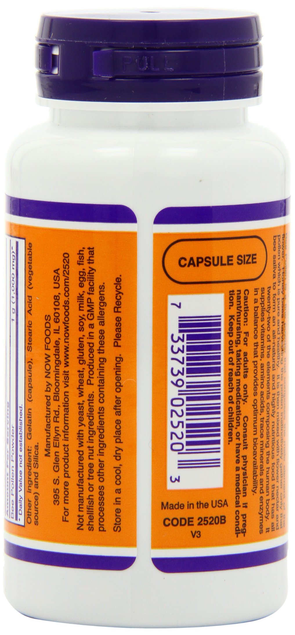 Foto 5 pulgar | Suplemento Now Foods Polen De Abeja 500 Mg 100 Cápsulas X3 - Venta Internacional.