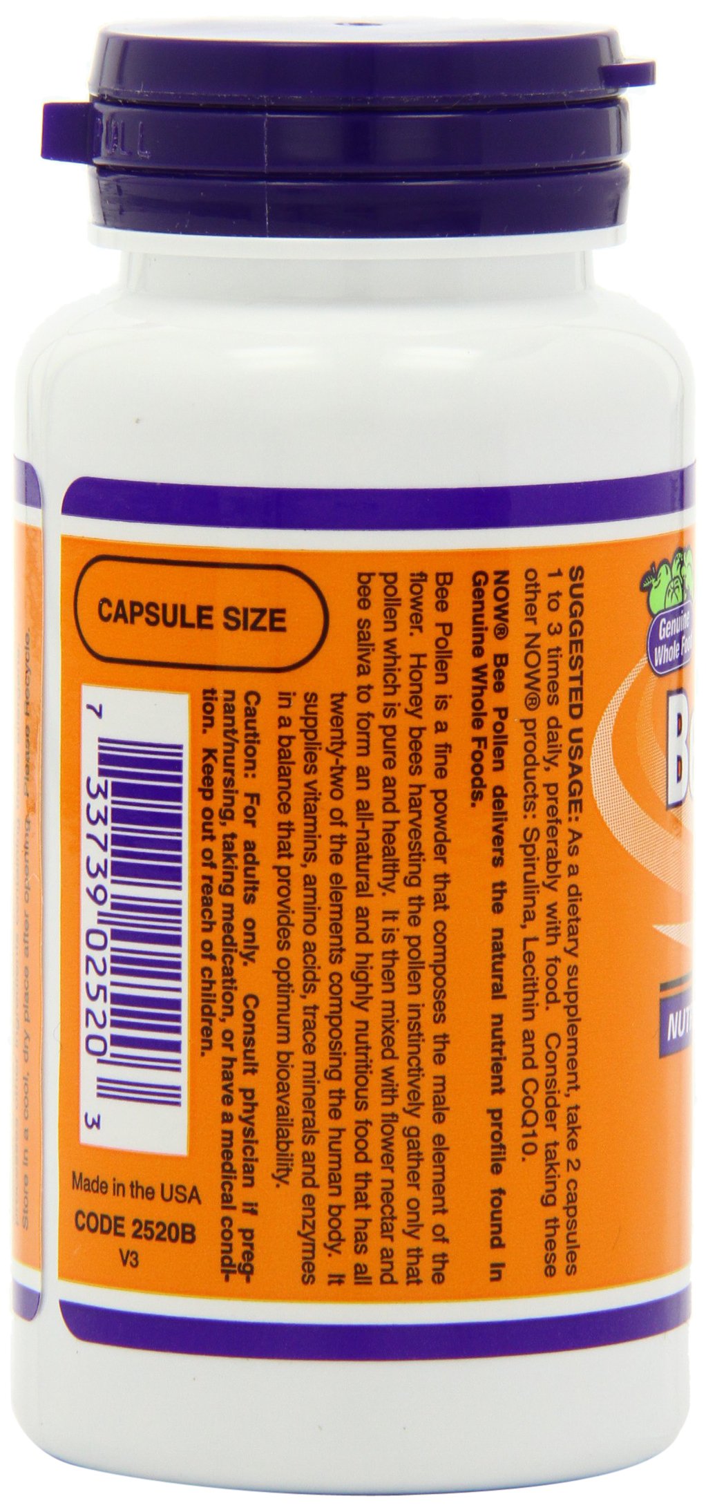 Foto 5 | Suplemento Now Foods Polen De Abeja 500 Mg 100 Cápsulas X3 - Venta Internacional.