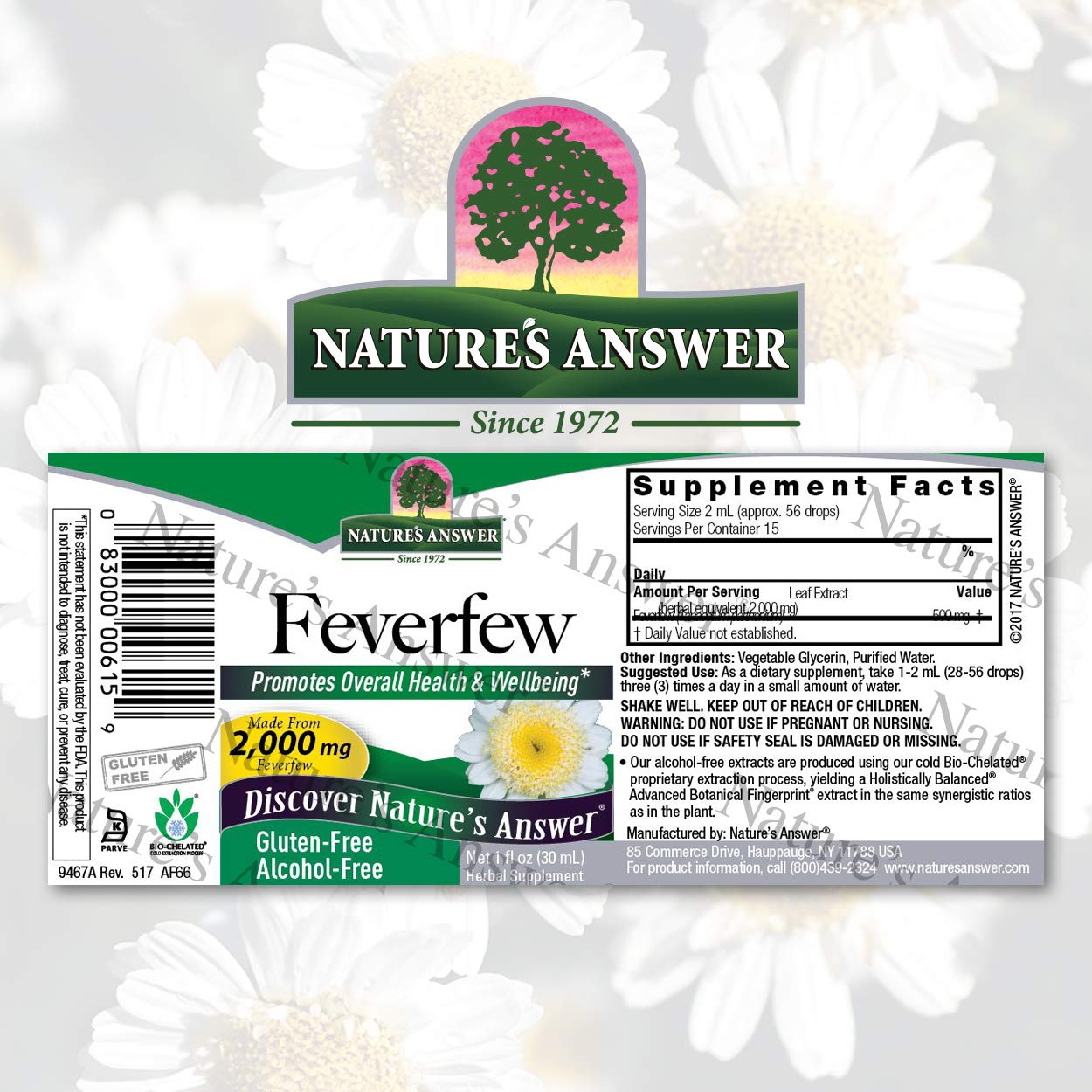 Foto 3 pulgar | Suplemento De Extracto De Matricaria De Nature's Answer, 60 Ml, 2000 Mg - Venta Internacional.