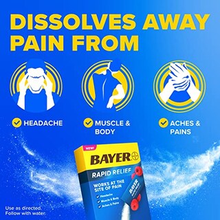 Foto 6 | Paquetes De Polvo Bayer Rapid Relief Para Aliviar El Dolor Con Aspirina Y Café - Venta Internacional.