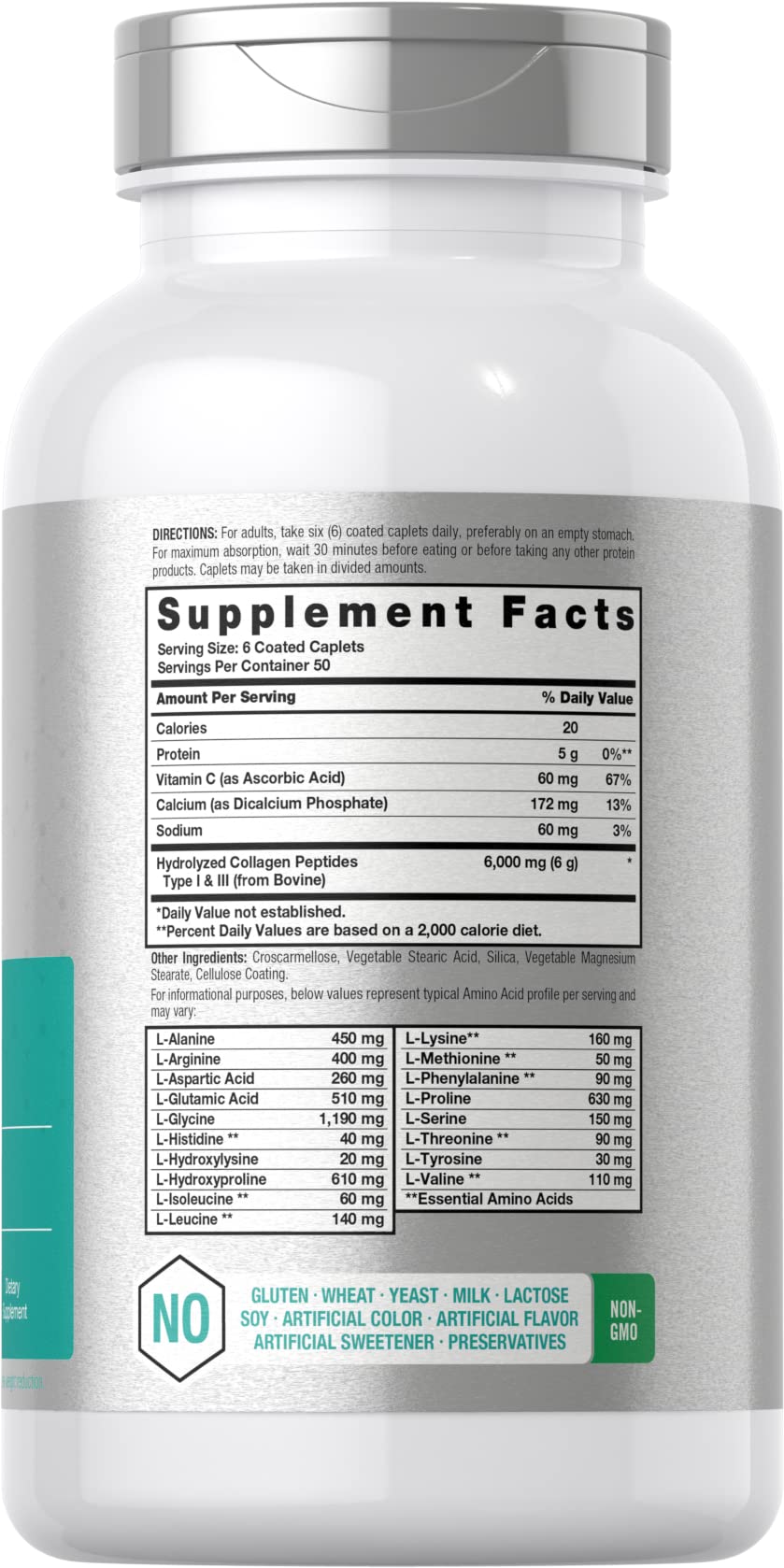 Foto 3 pulgar | Suplemento De Péptidos De Colágeno Horbaach 6000 Mg Con Vitamina C - Venta Internacional.
