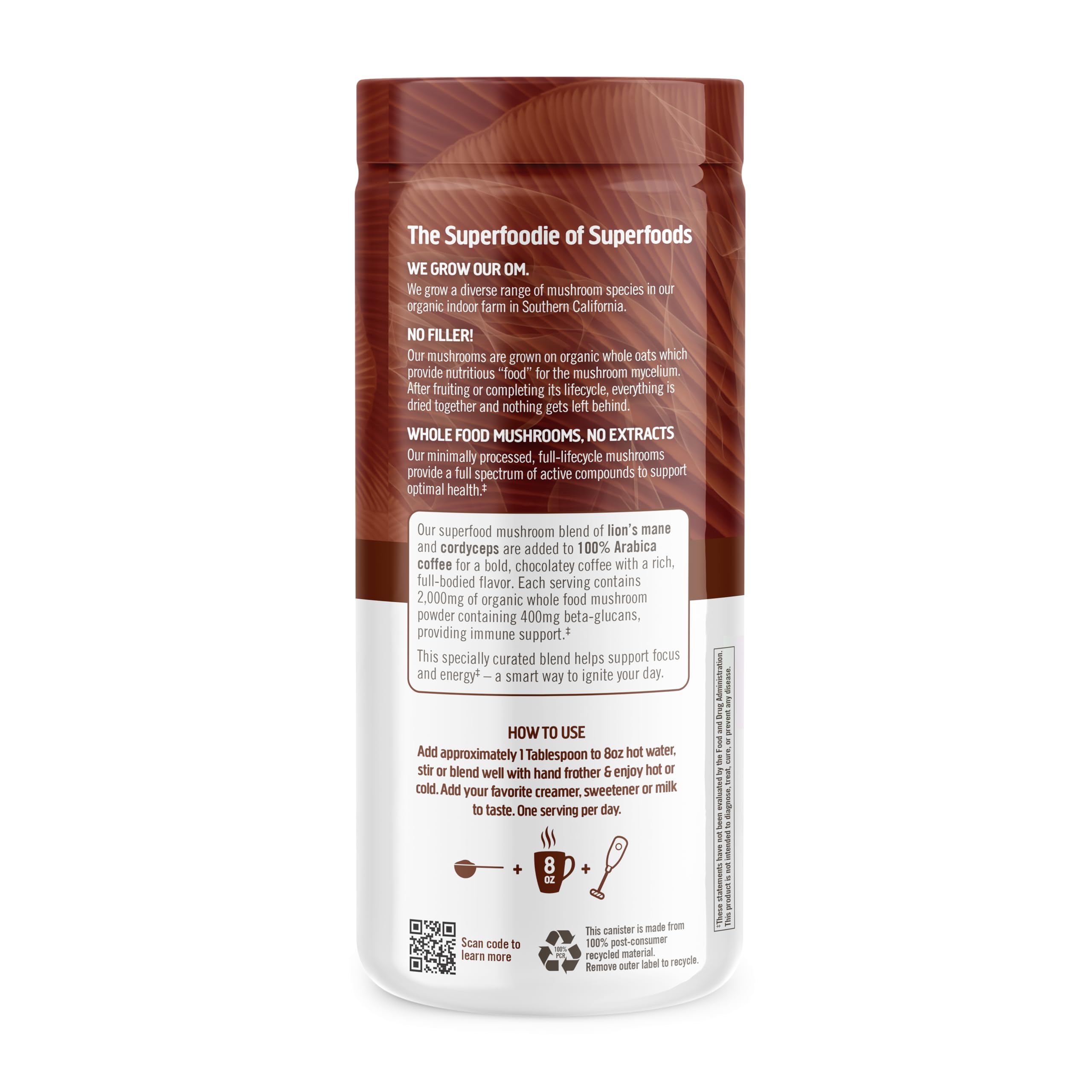 Foto 3 pulgar | Mezcla De Café Superfood Om Mushroom 175 Ml Con Hongos En Polvo - Venta Internacional.
