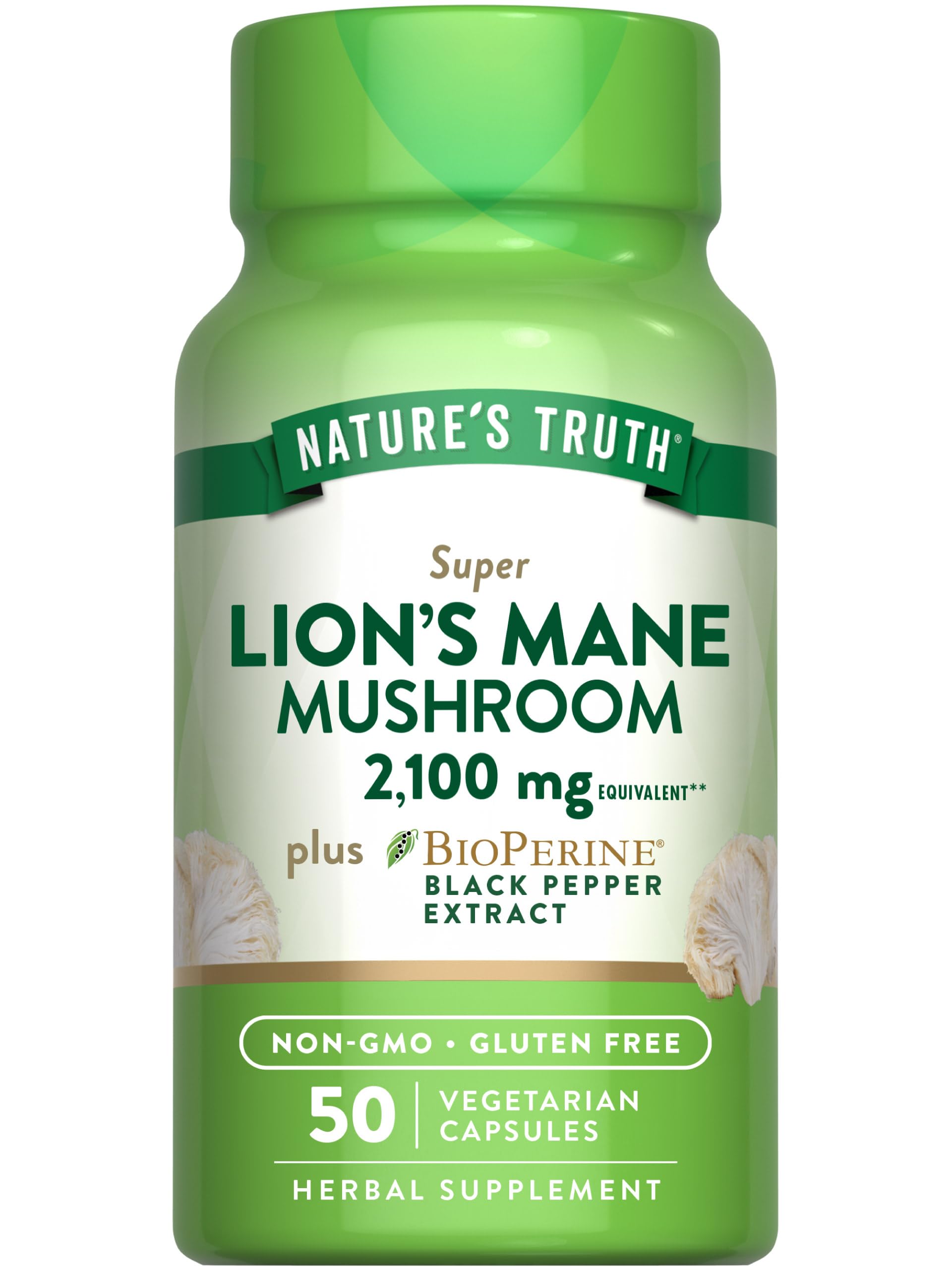 Foto 2 pulgar | Suplemento Lions Mane Mushroom, 2100 Mg, 50 Cápsulas, Nature's Truth - Venta Internacional.