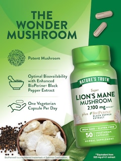 Foto 5 | Suplemento Lions Mane Mushroom, 2100 Mg, 50 Cápsulas, Nature's Truth - Venta Internacional.