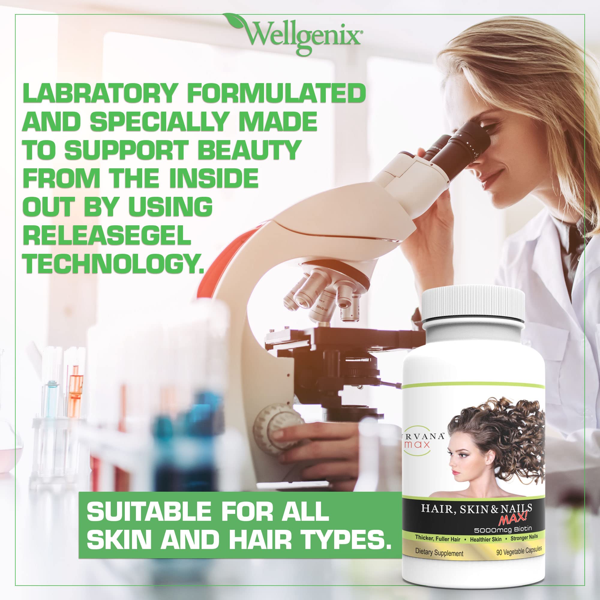 Foto 7 pulgar | Suplemento Wellgenix Purvana Max Para Cabello, Piel Y Uñas 90 Cápsulas - Venta Internacional.