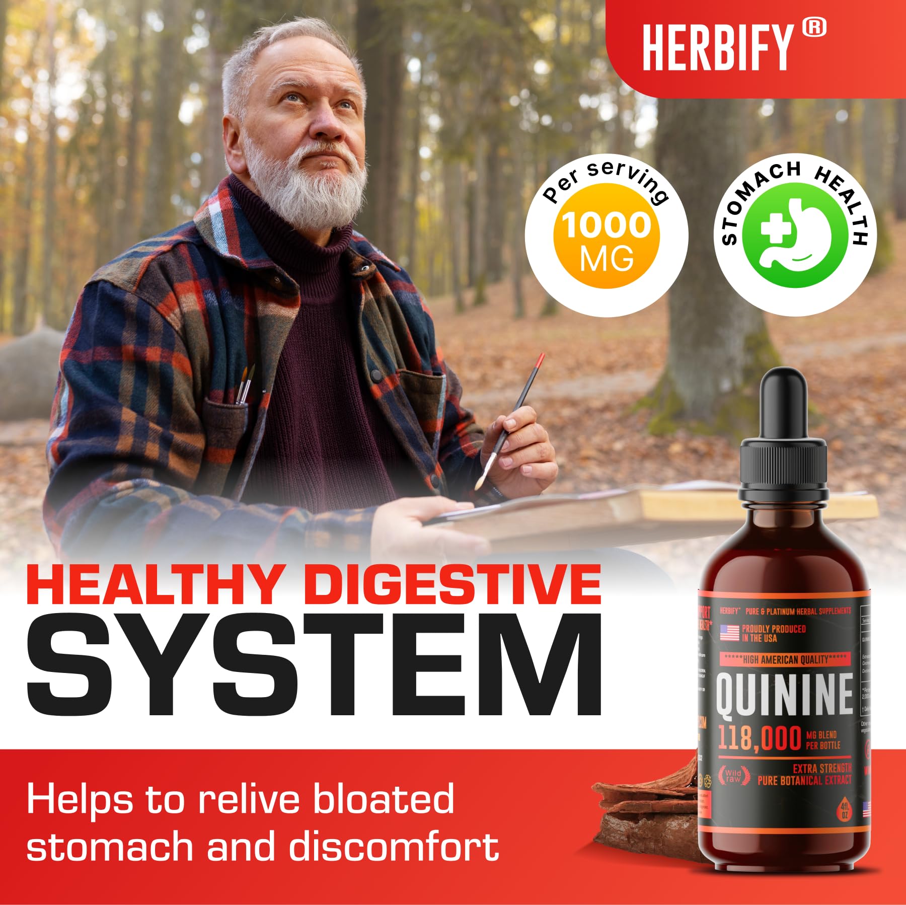 Foto 4 | Tintura De Quinina Herbify Extracto Líquido De Quinina 120 Ml - Venta Internacional.