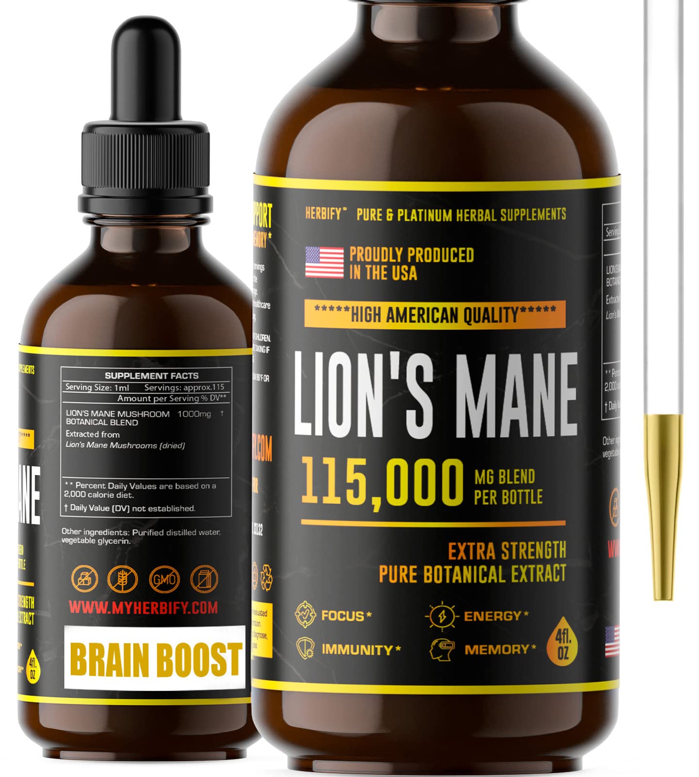Foto 2 pulgar | Suplemento Herbify Lions Mane Memory Con Extracto Orgánico - Venta Internacional.