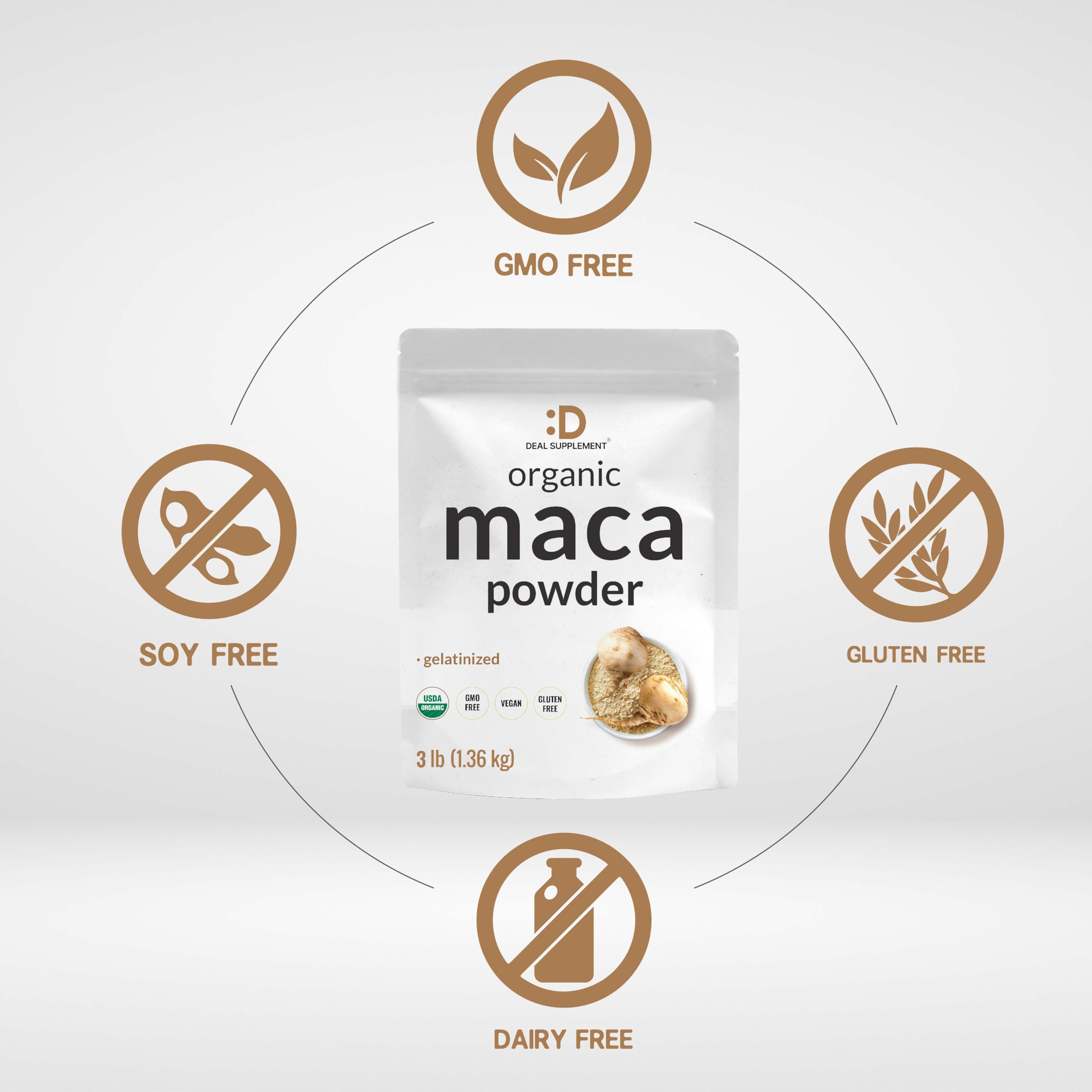 Foto 4 pulgar | Suplemento En Polvo Orgánico De Raíz De Maca Peruana, 1,36 Kg - Venta Internacional.