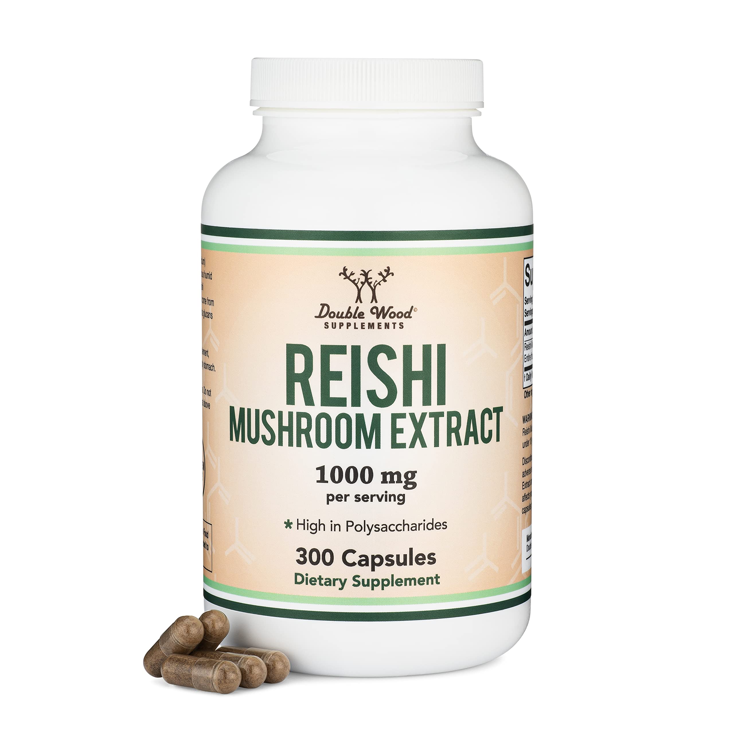 Suplemento De Extracto De Hongo Reishi Double Wood 300 Cápsulas - Venta Internacional.