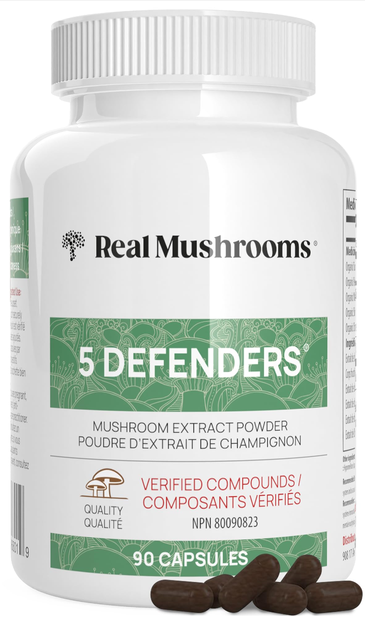 Foto 2 pulgar | Suplemento Real Mushrooms, 5 Cápsulas Defenders, 90% Vegano - Venta Internacional.