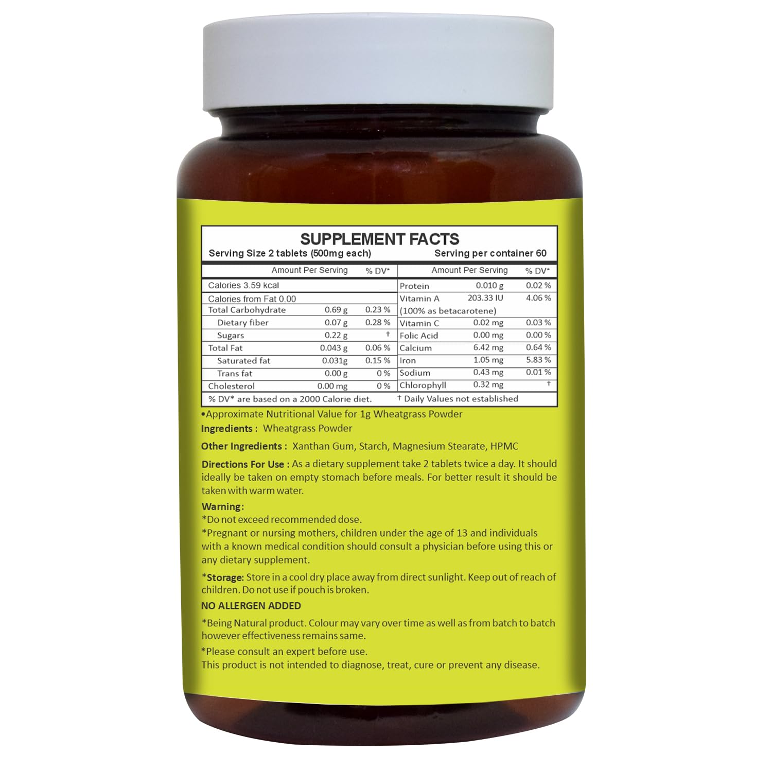 Foto 3 pulgar | Suplemento Herbal Hills, Tabletas De Pasto De Trigo, 120 Tabletas - Venta Internacional.