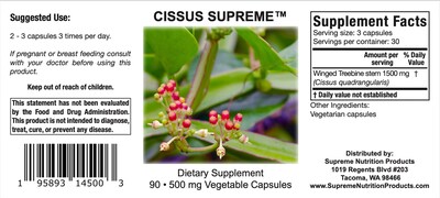 Foto 4 | Supreme Nutrition Cissus Supreme 90 Cápsulas Vegetarianas - Venta Internacional.