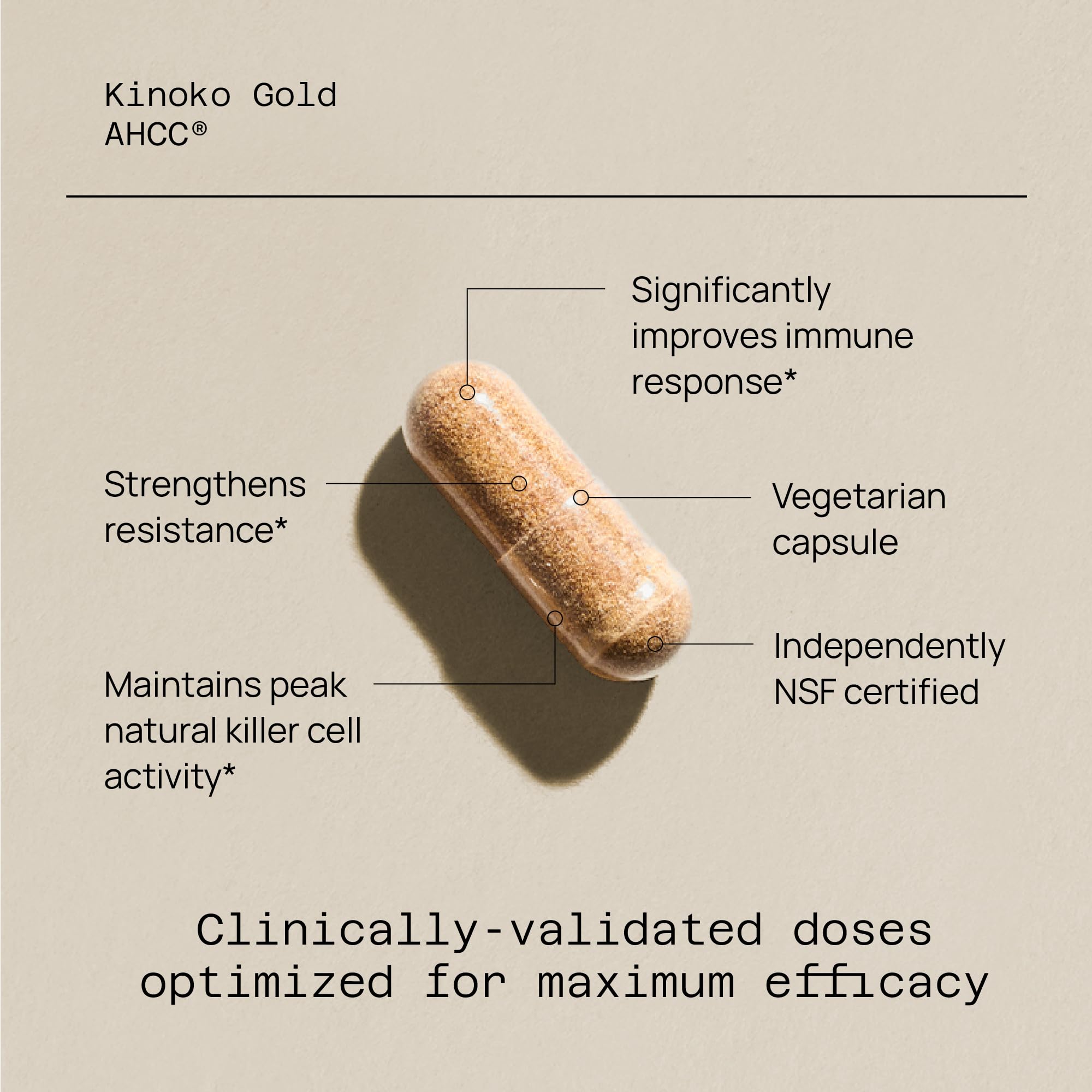 Foto 4 pulgar | Suplemento Quality Of Life Premium Kinoko Gold Ahcc 500 Mg - Venta Internacional.
