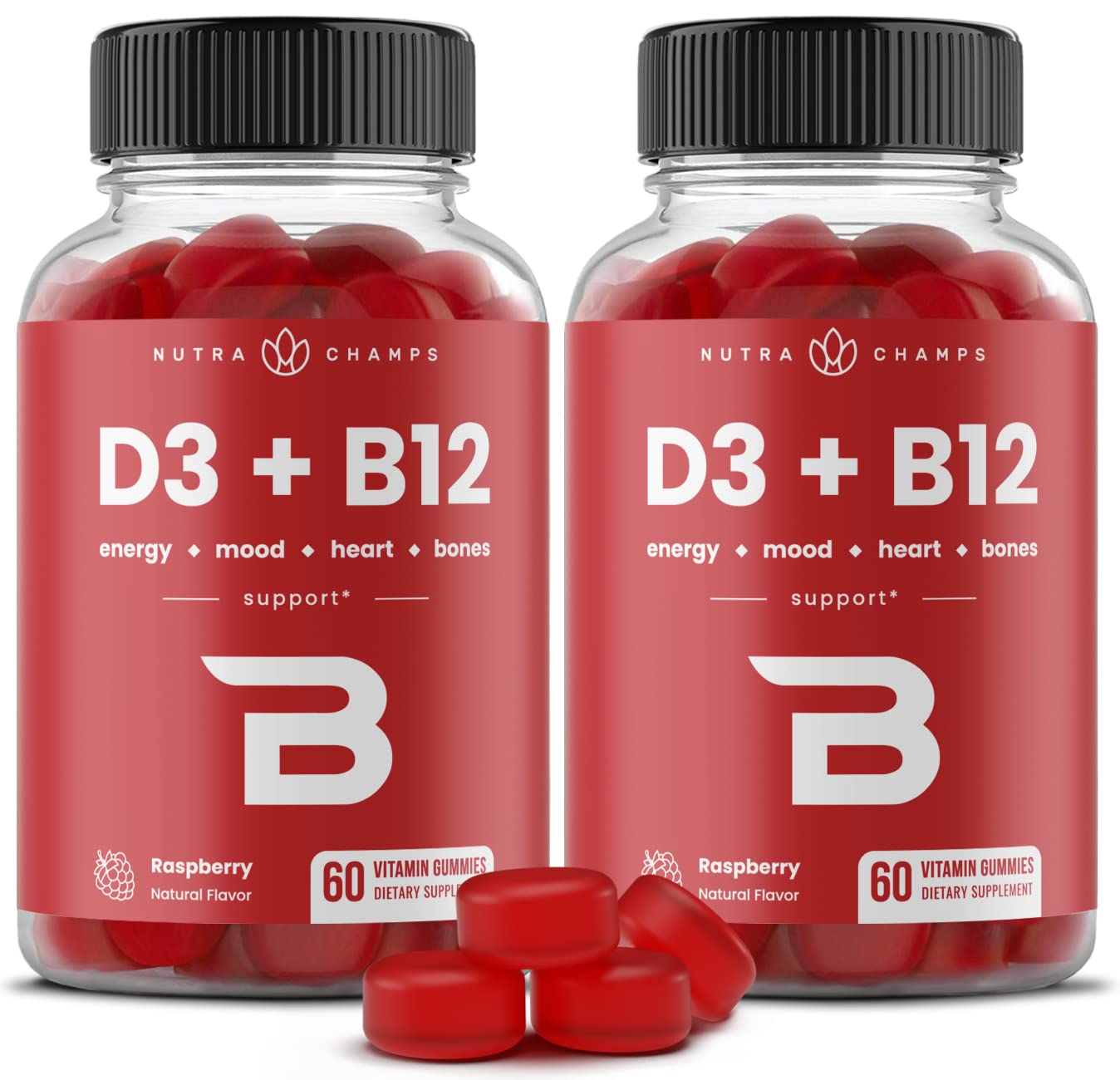 Foto 2 pulgar | Gomitas De Vitamina D3 Y Vitamina B12 Nutrachamps 120 Unidades (paquete De 2) - Venta Internacional.