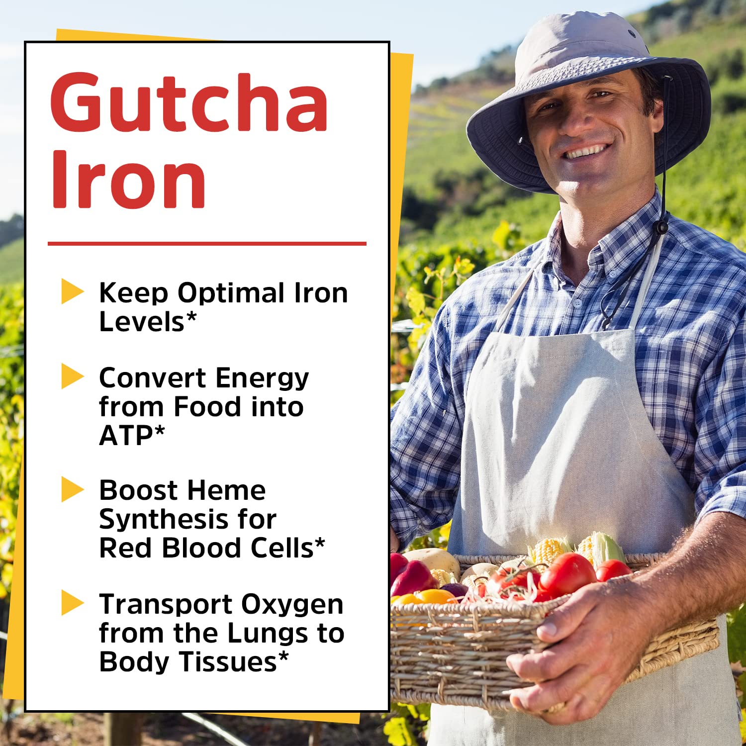 Foto 4 pulgar | Suplemento De Hierro Gutcha Carbonyl Iron 65 Mg Con Vitamina C 60 Unidades - Venta Internacional.