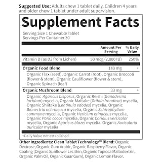 Foto 6 | Suplemento Garden Of Life De Vitamina D3, 2000 Ui, Masticable, 30 Tabletas - Venta Internacional.