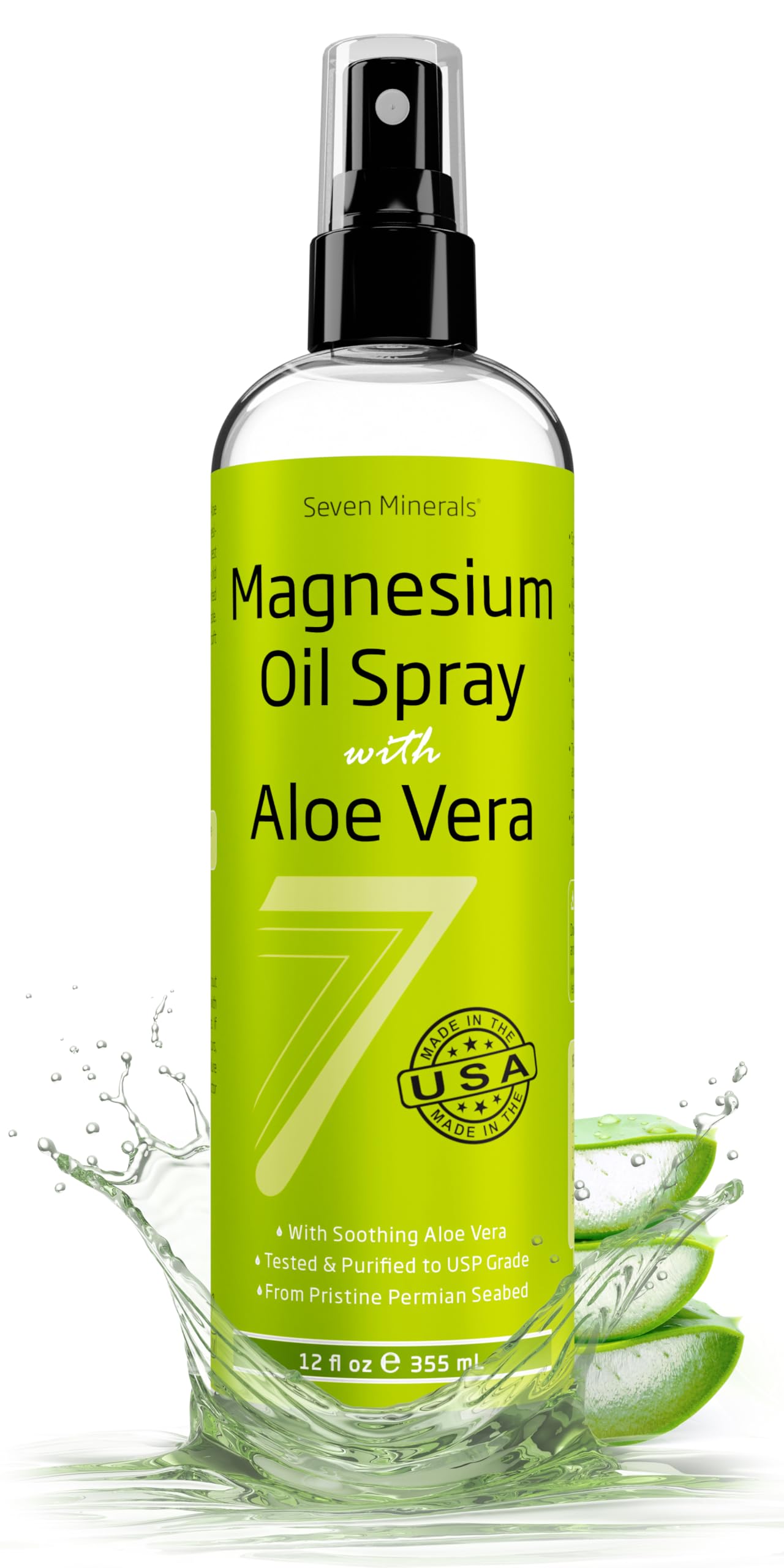 Foto 2 pulgar | Spray De Aceite De Magnesio Seven Minerals Con Aloe Vera 350 Ml - Venta Internacional.