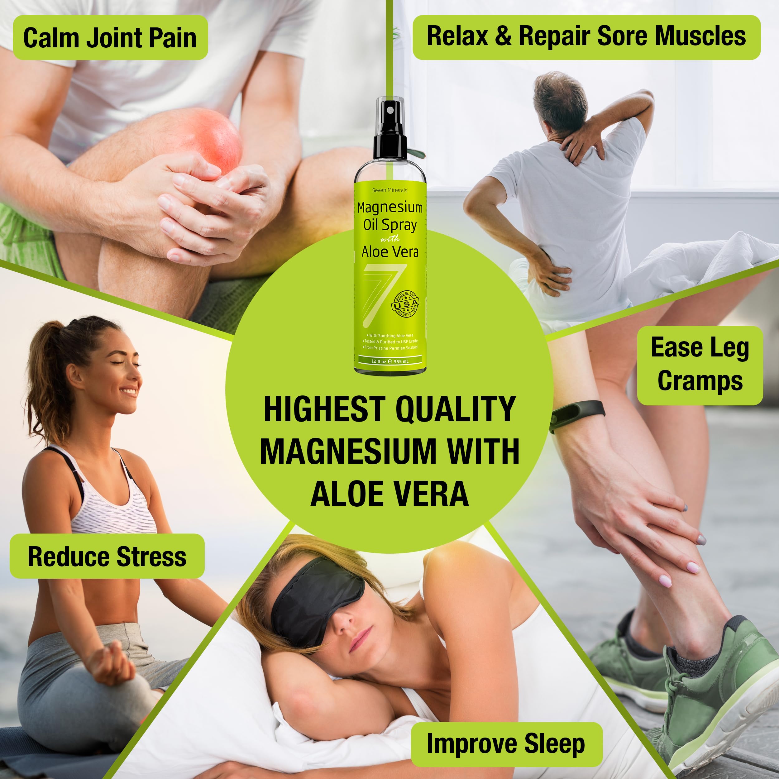 Foto 2 | Spray De Aceite De Magnesio Seven Minerals Con Aloe Vera 350 Ml - Venta Internacional.