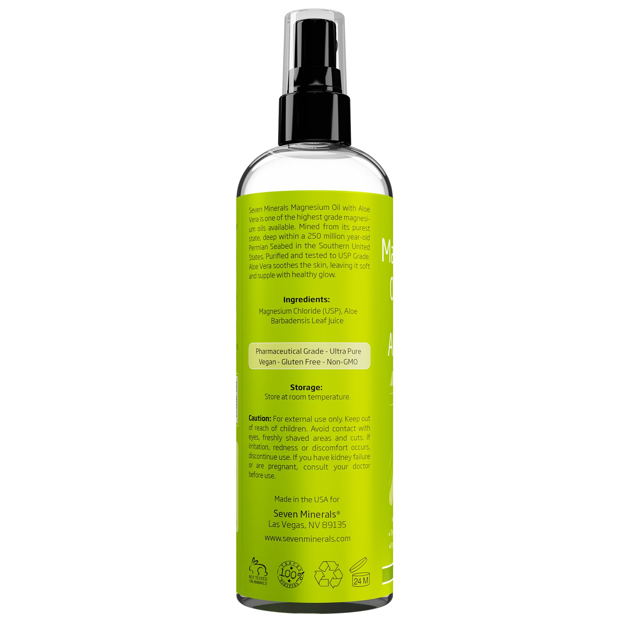 Foto 8 pulgar | Spray De Aceite De Magnesio Seven Minerals Con Aloe Vera 350 Ml - Venta Internacional.