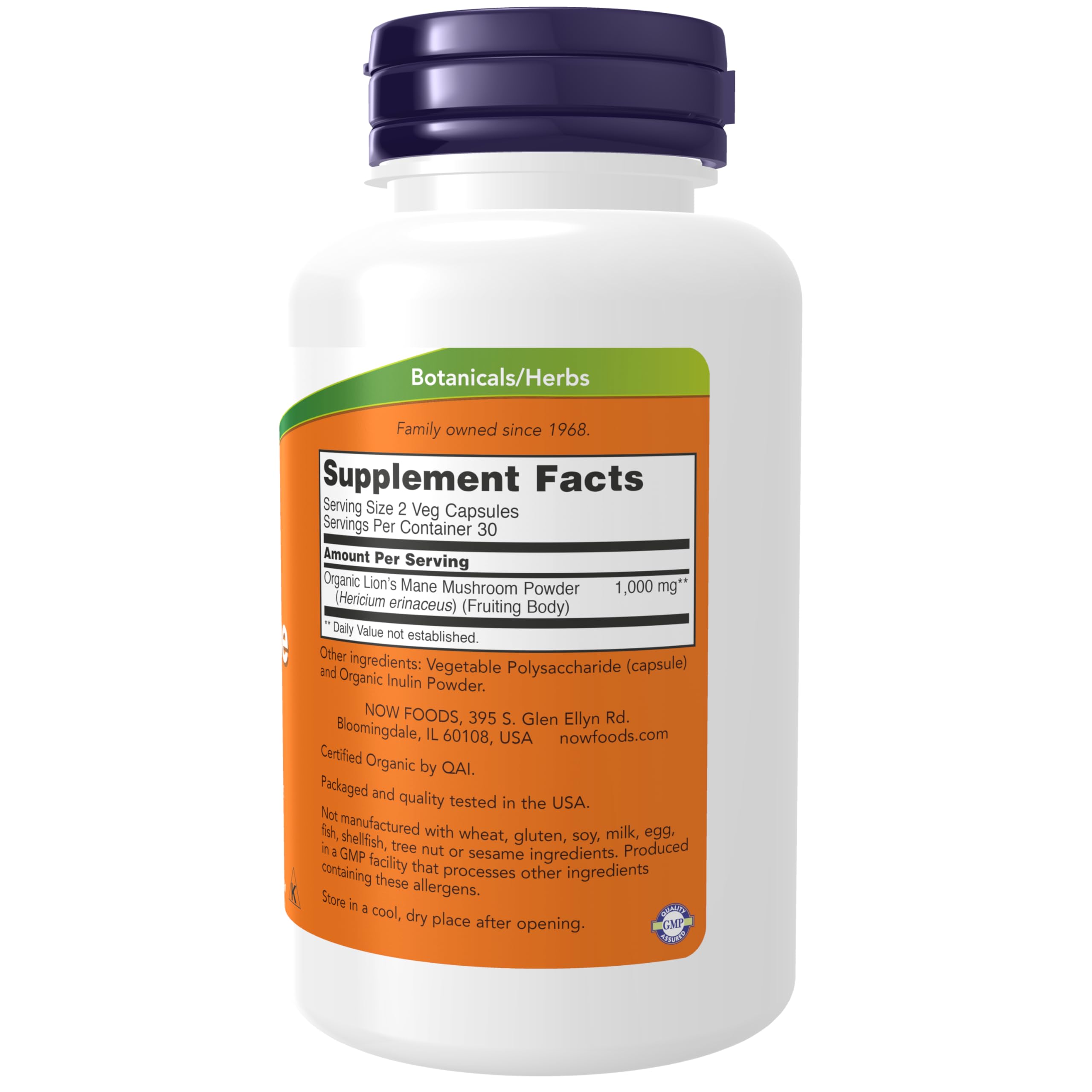 Foto 3 pulgar | Suplemento Now Foods Lion's Mane, 500 Mg, 60 Cápsulas Vegetarianas - Venta Internacional.