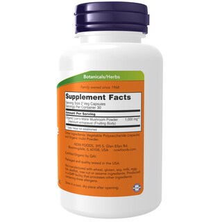 Foto 2 | Suplemento Now Foods Lion's Mane, 500 Mg, 60 Cápsulas Vegetarianas - Venta Internacional.