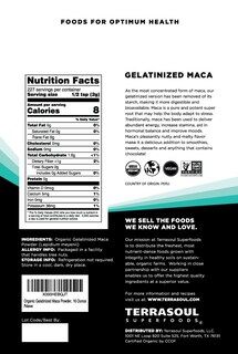Foto 2 | Suplemento Terrasoul Superfoods De Maca Gelatinizada En Polvo, 500 Ml - Venta Internacional.