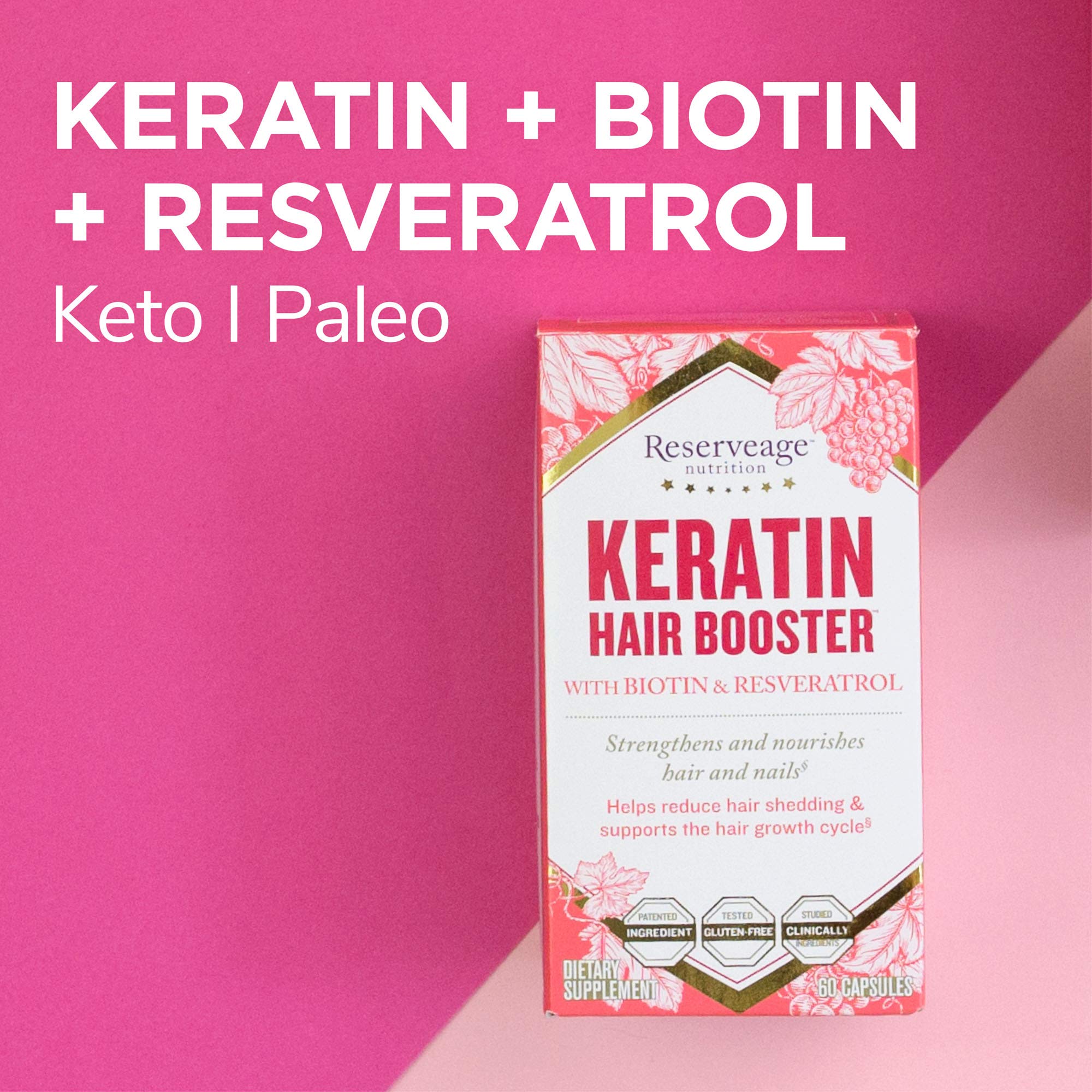 Foto 5 pulgar | Potenciador Capilar Con Queratina Supplement Reserveage Nutrition, 60 Cápsulas - Venta Internacional.