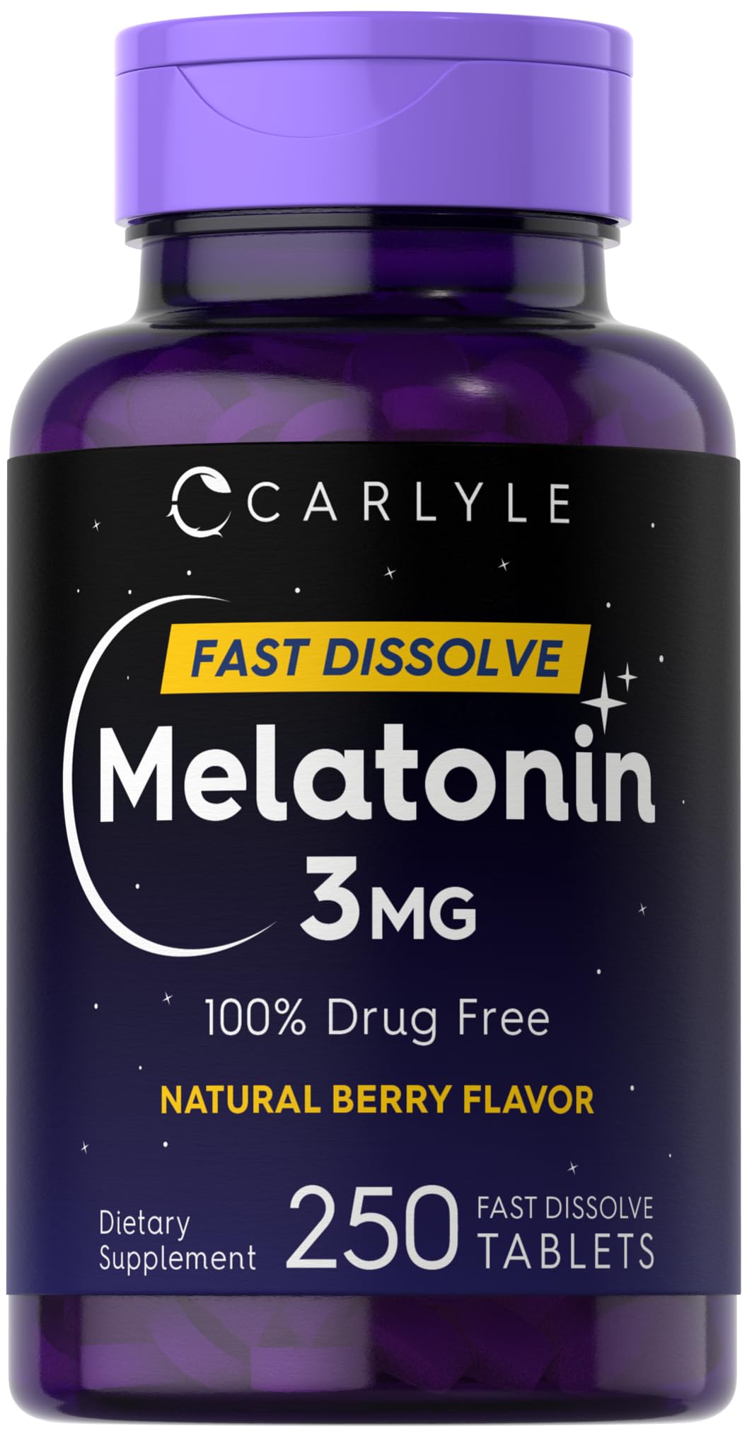 Foto 1 | Suplemento De Melatonina Carlyle, 3 Mg, De Disolución Rápida, 250 Comprimidos - Venta Internacional.