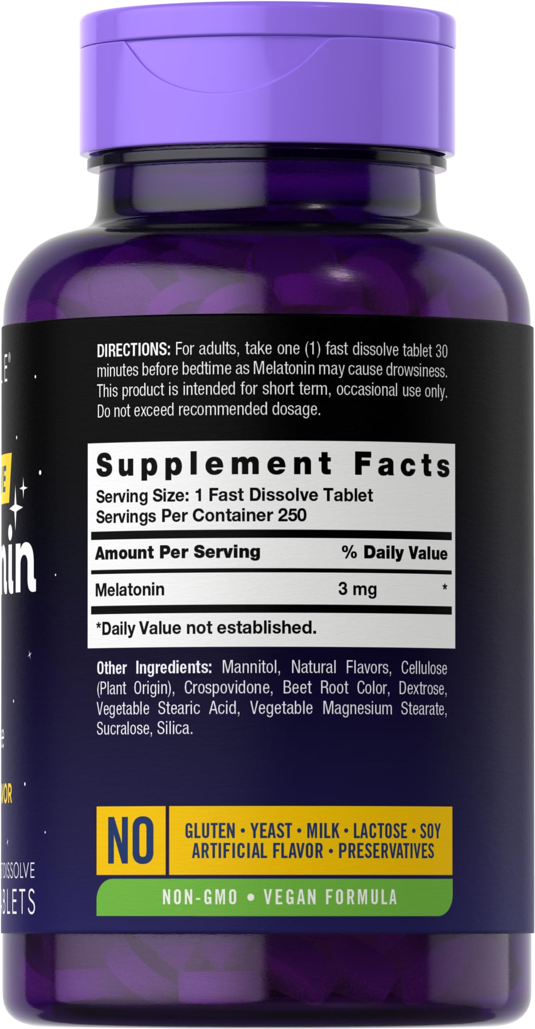 Foto 3 pulgar | Suplemento De Melatonina Carlyle, 3 Mg, De Disolución Rápida, 250 Comprimidos - Venta Internacional.