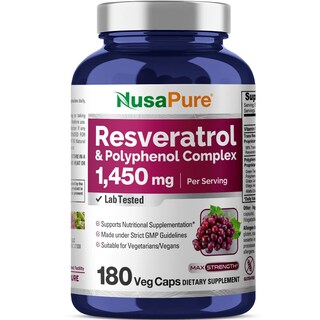 Foto 1 | Suplemento Nusapure De Resveratrol Y Polifenol 1450 Mg 180 Cápsulas - Venta Internacional.