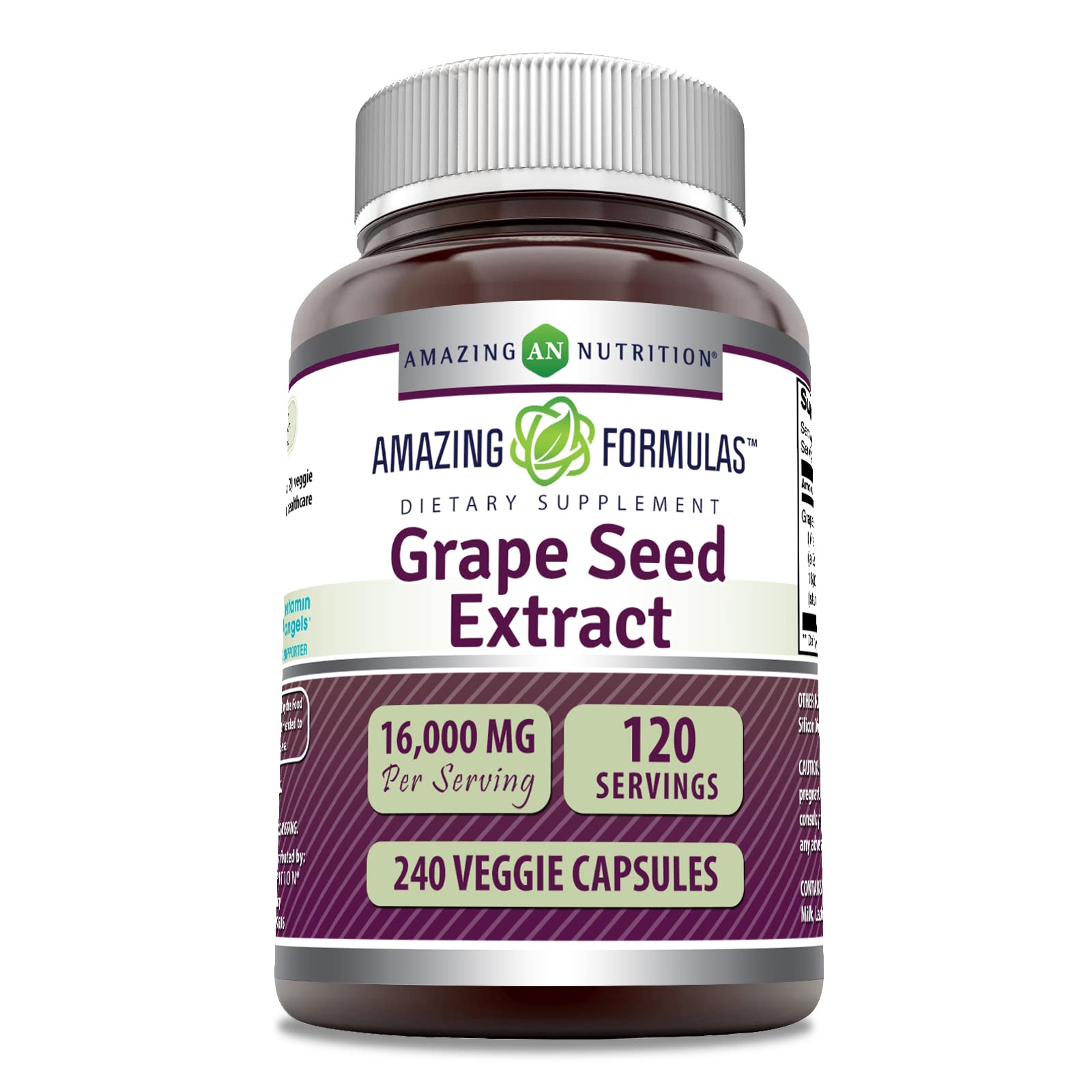 Foto 2 pulgar | Suplemento De Extracto De Semilla De Uva De Amazing Formulas, 16000 Mg, 240 Ca - Venta Internacional.